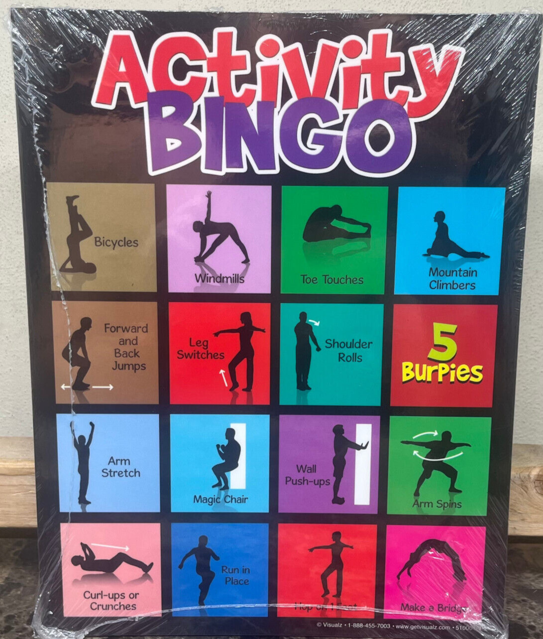 Physical Activity Bingo Game For All Ages Mobility Training Game 30/Ct VisualZ