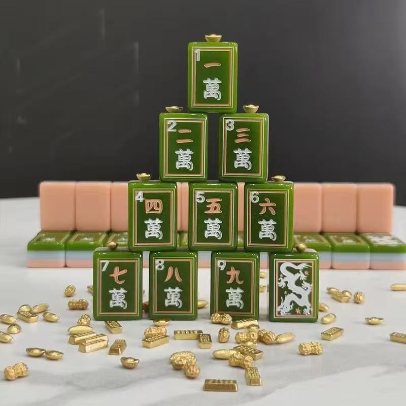 160 hand-painted oil painting style American mahjong tiles, 3 layers of acrylic.