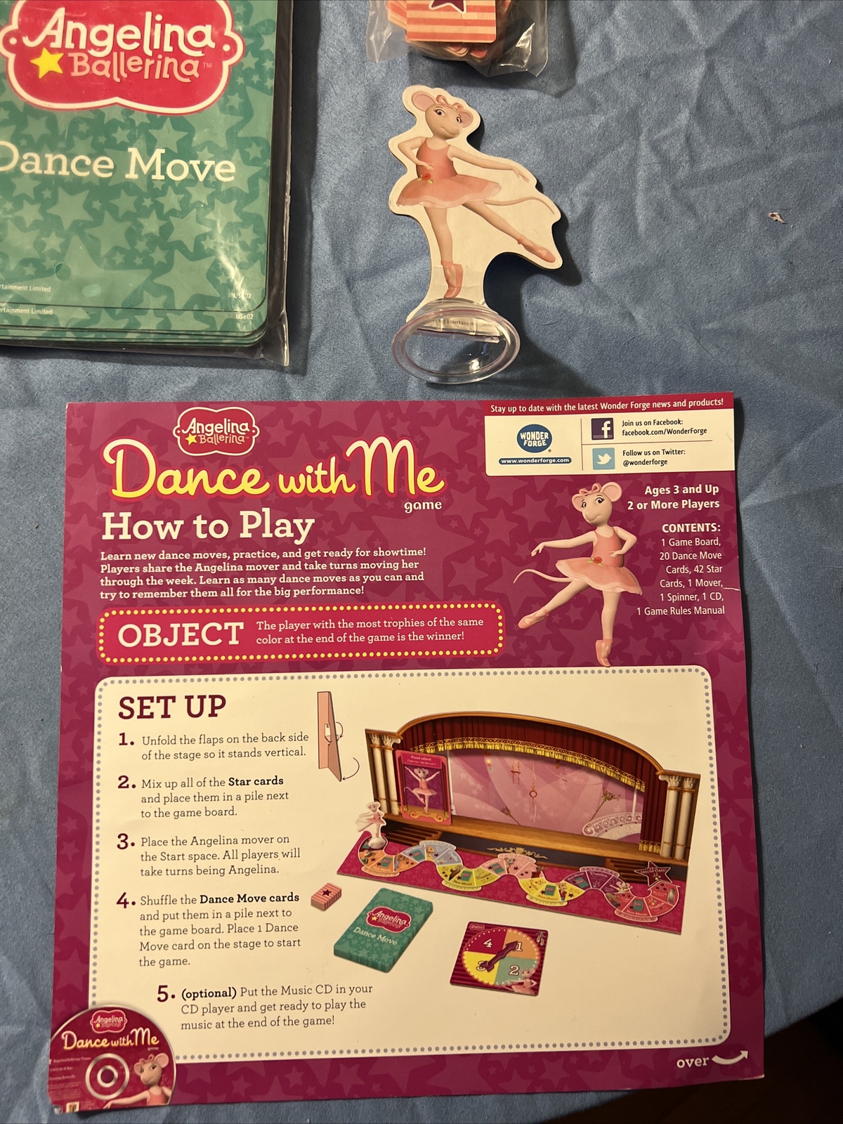 Angelina Ballerina Dance With Me Game Ages 3+ Bonus CD Included Wonder Forge
