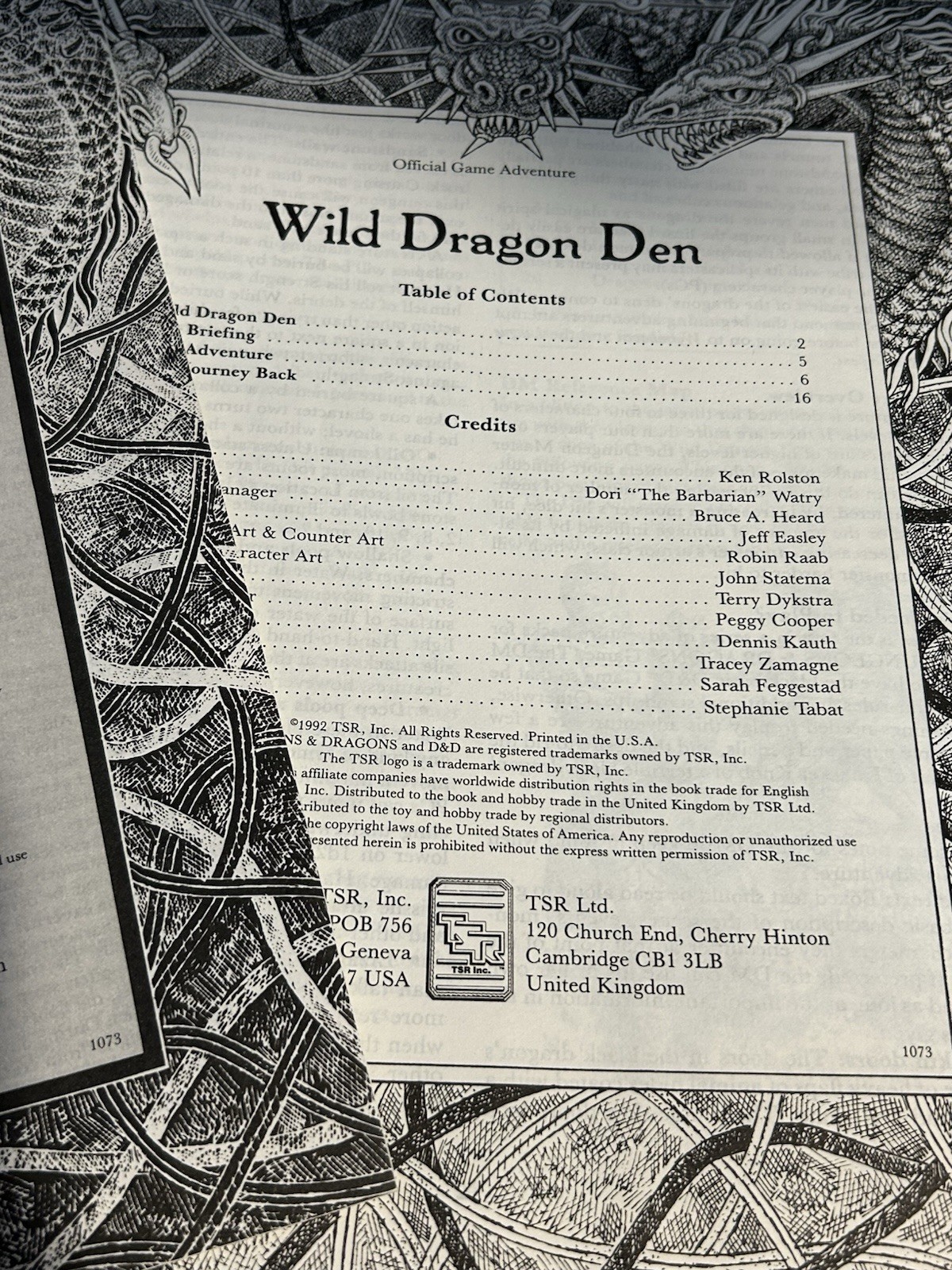 Vintage 1992 D&D Dungeons & Dragons TSR The Dragon’s Den 1073 Complete Unpunched