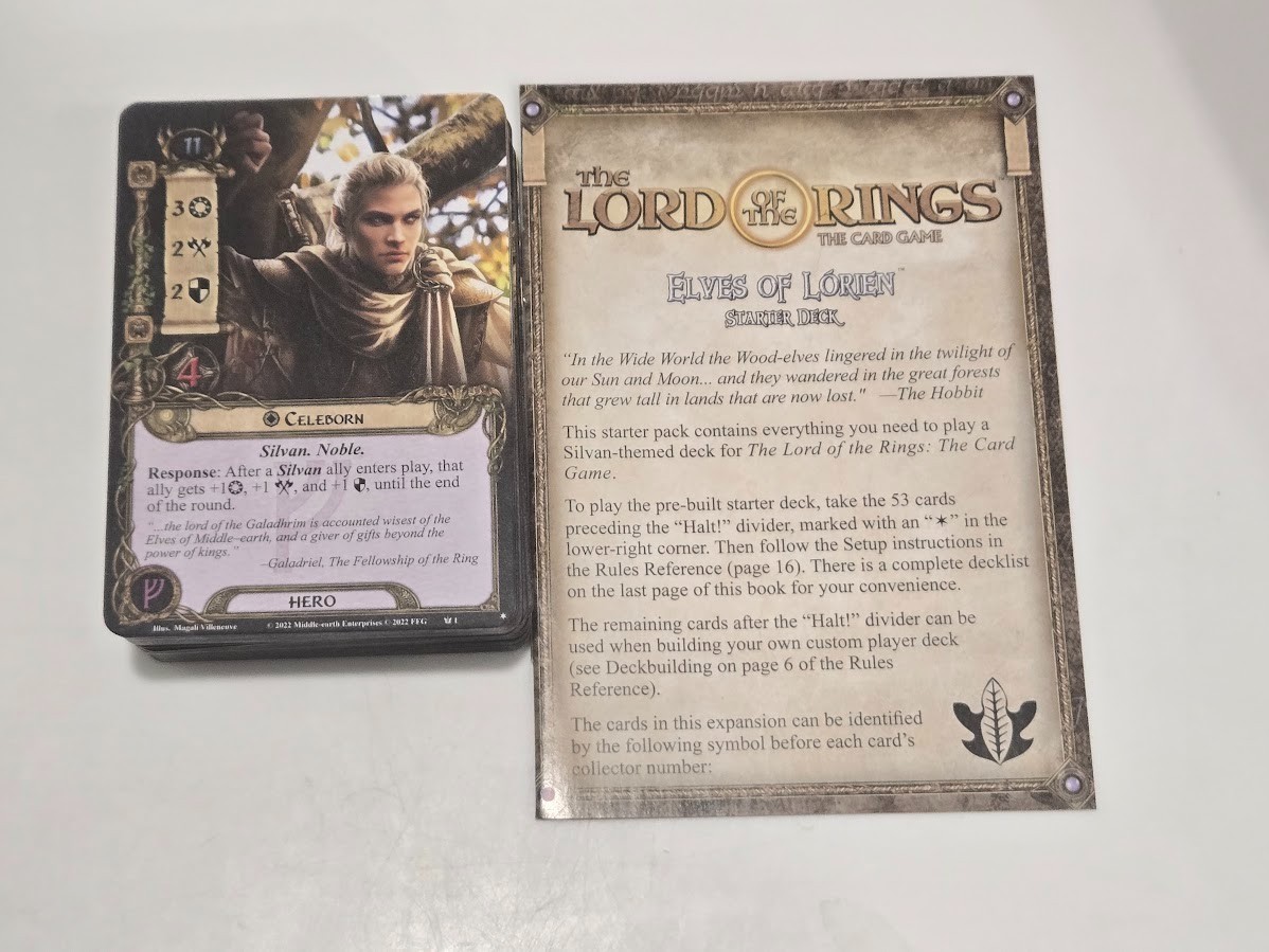 LOTR The Lord of the Rings Card Game LCG Elves of Lorien Starter Deck (Used)