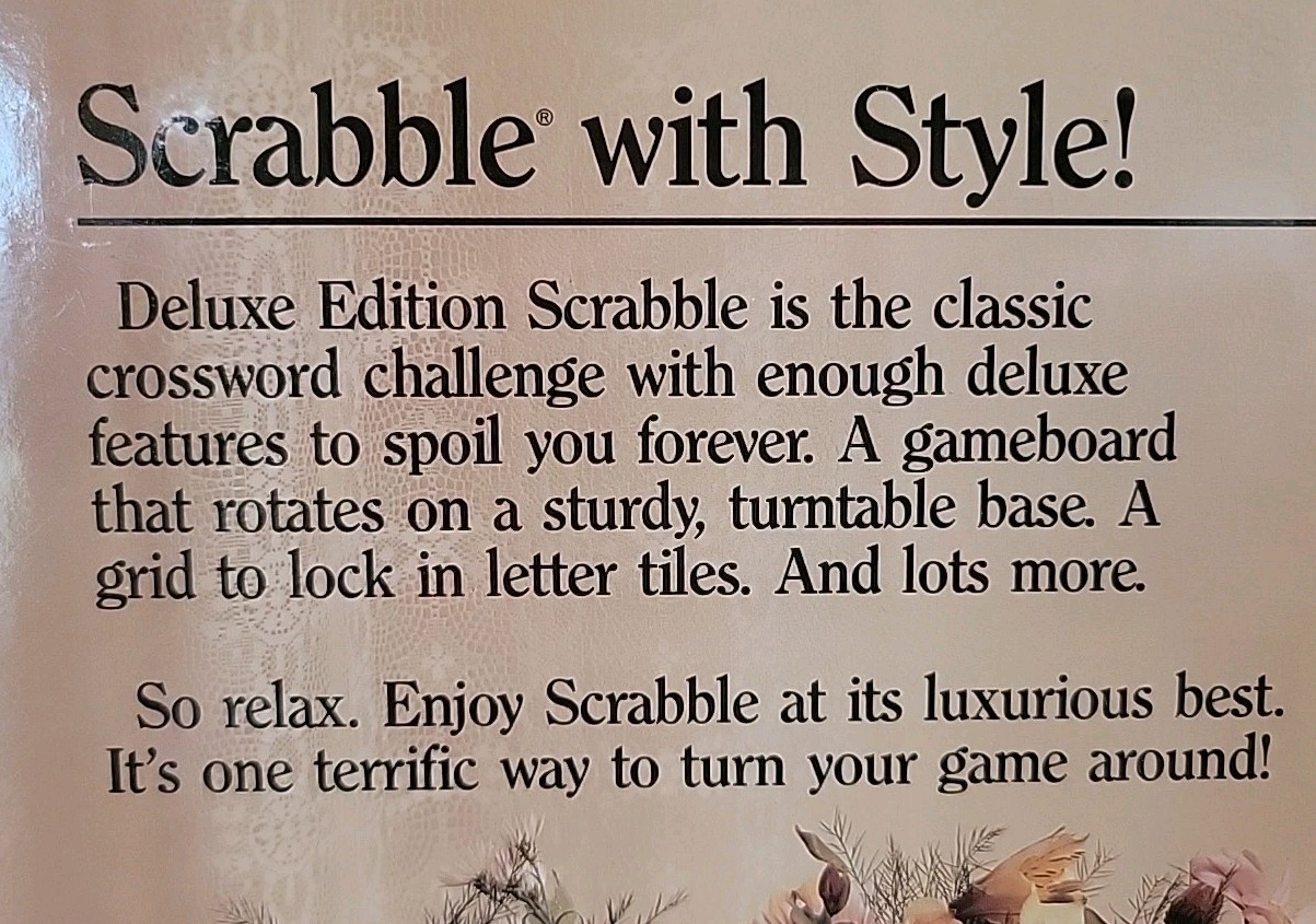1989 Milton Bradley 4034 Scrabble Deluxe Edition Board Game EUC INCOMPLETE (-1B)