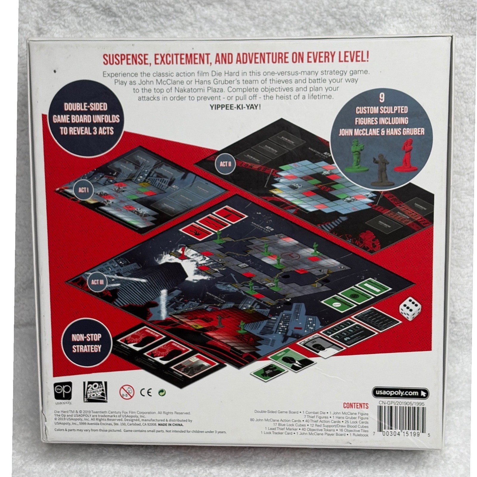 Die Hard The Nakatomi Heist Board Game The Op USAopoly Strategy Game 2019