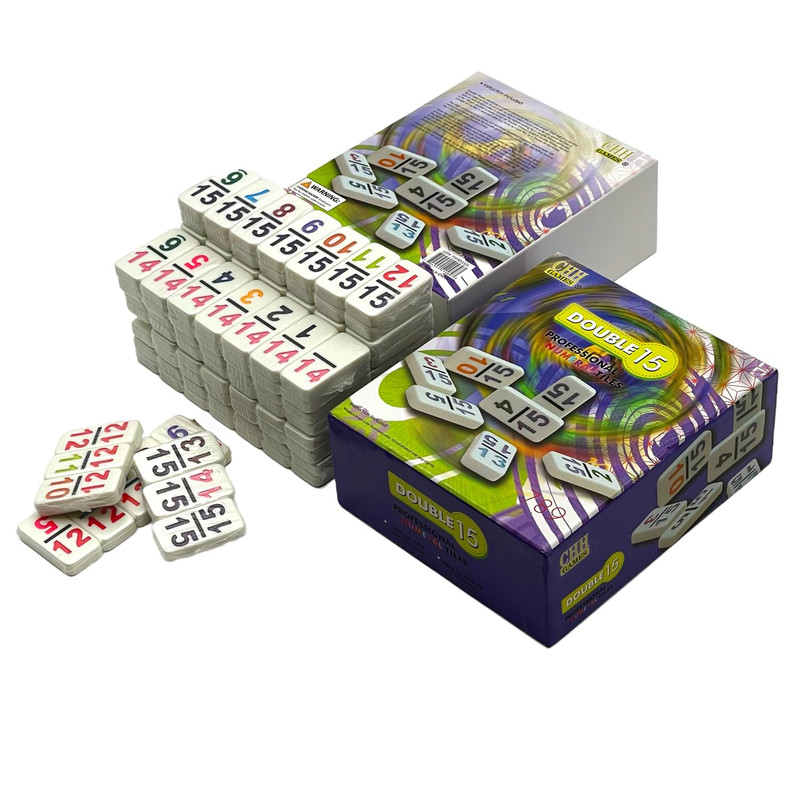 Chh 15 Professional Double Domino Color Numbers 136 Pieces Domino Set For All