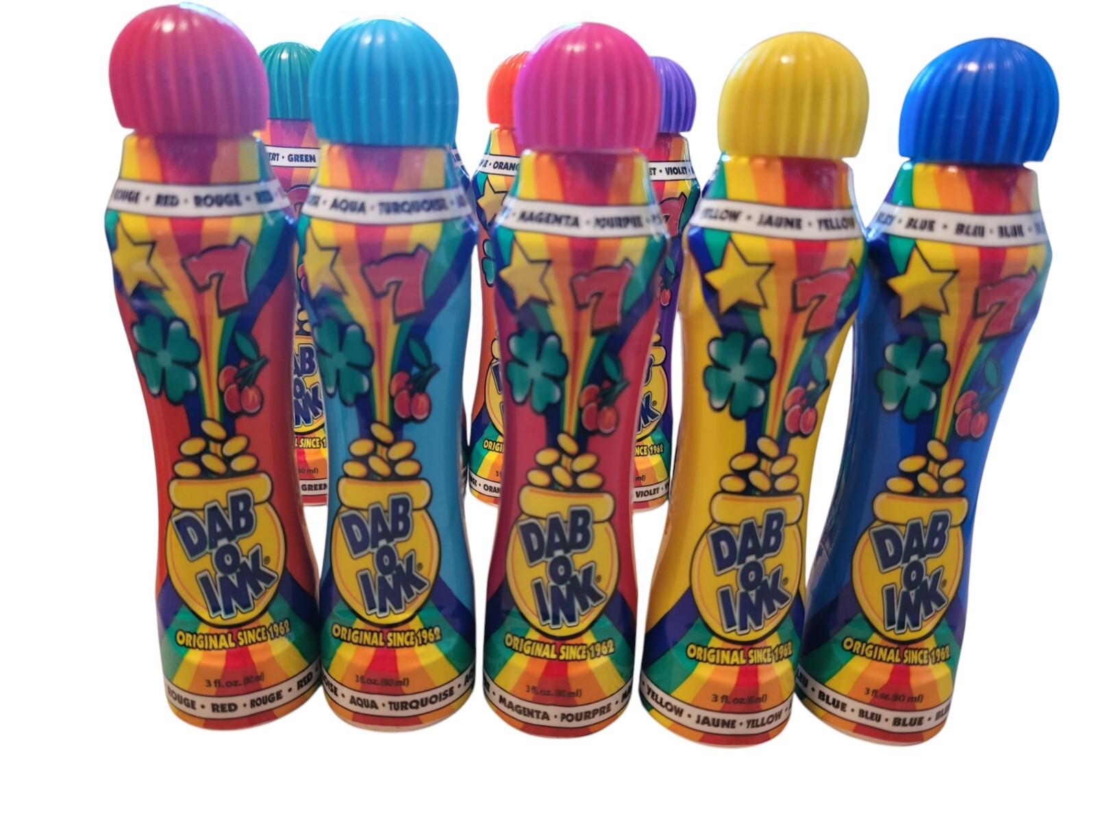 10X DAB O INK BINGO Daubers Dabbers 3oz. Bottles Mixed Colors – 90% Full or More