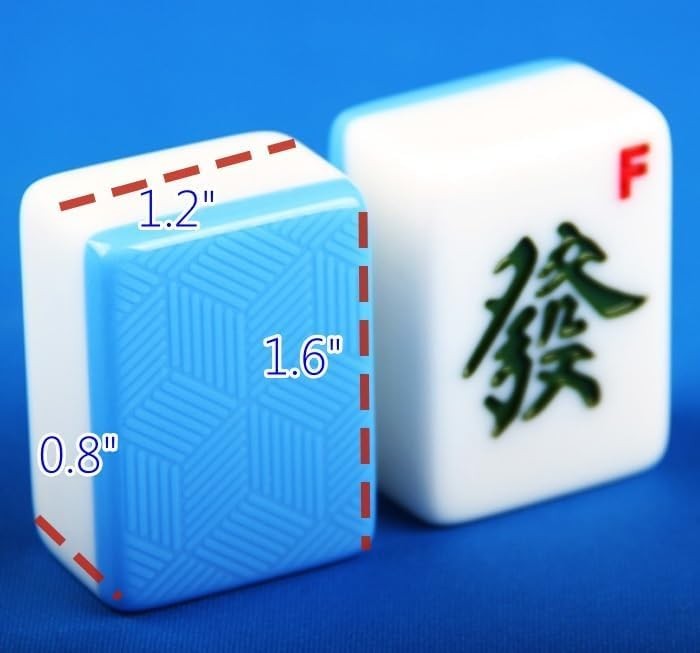 Large Size Chinese Mahjong Set 1.6 inches Board Game Classic 麻将 with 146+ Blu…