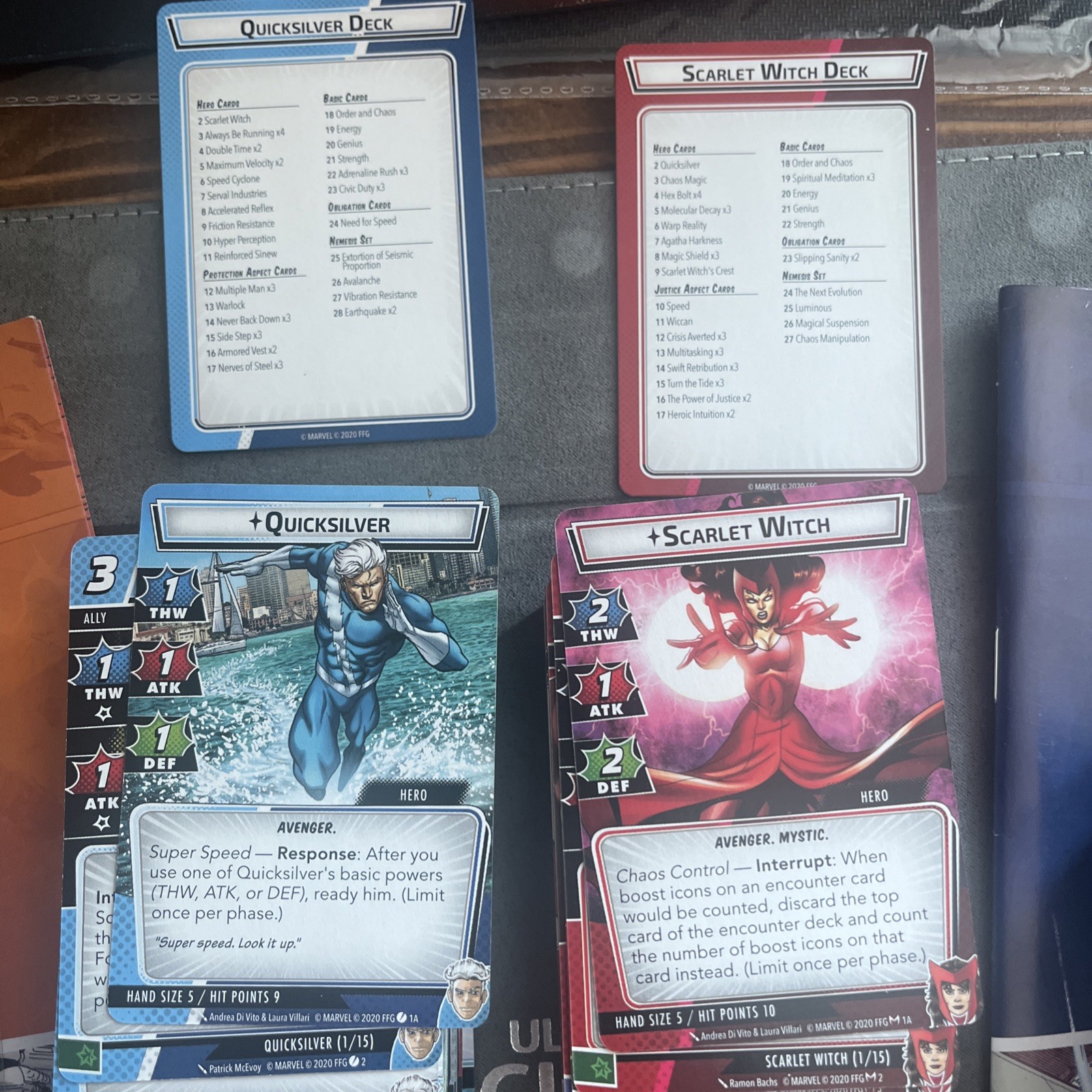 Marvel Champions Card Game Lot – Plus 4 Hero packs, And 2 Scenario Packs!