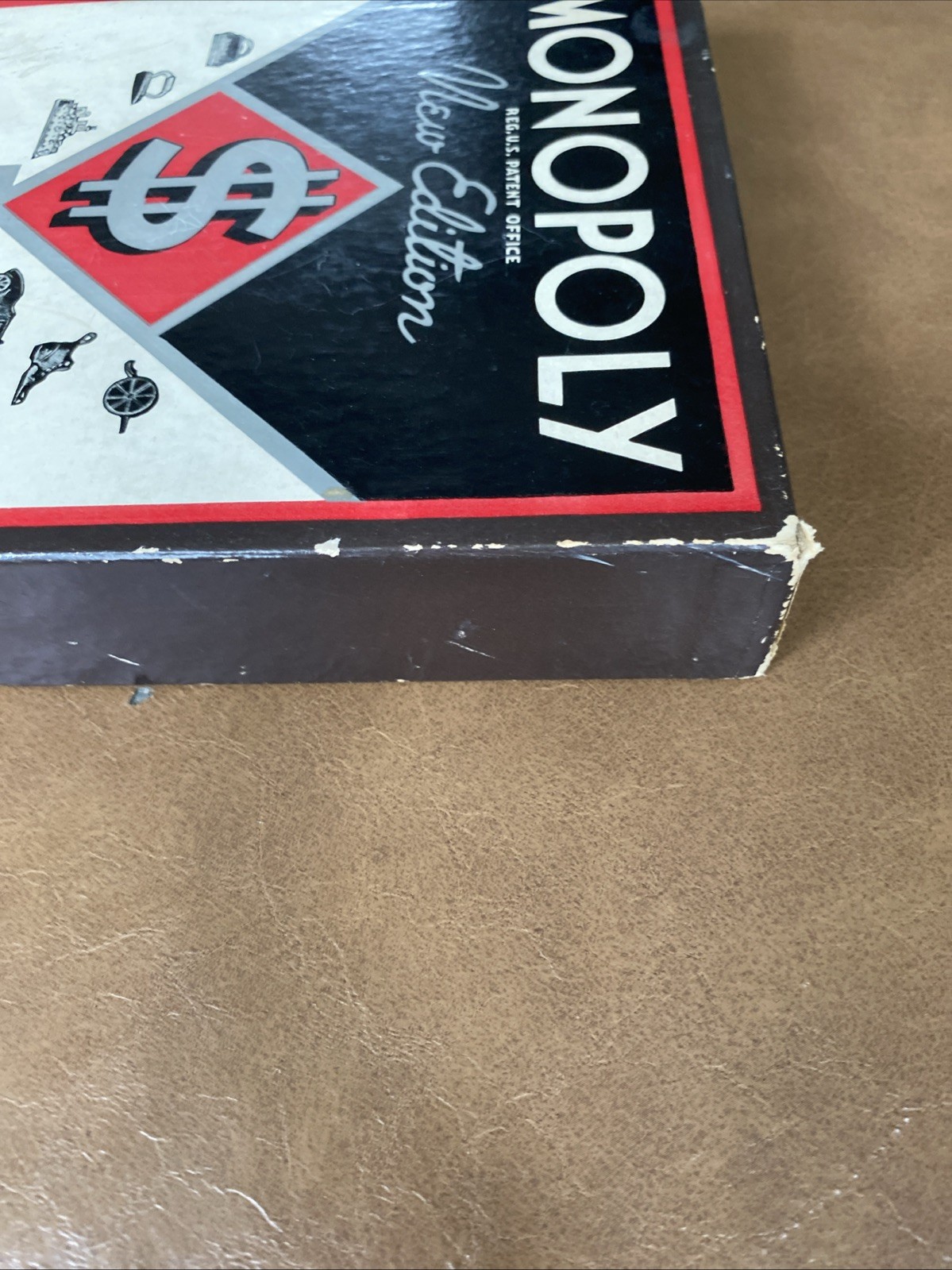 Rare Antique 1936 Edition Monopoly Game Small Black Box No Gameboard
