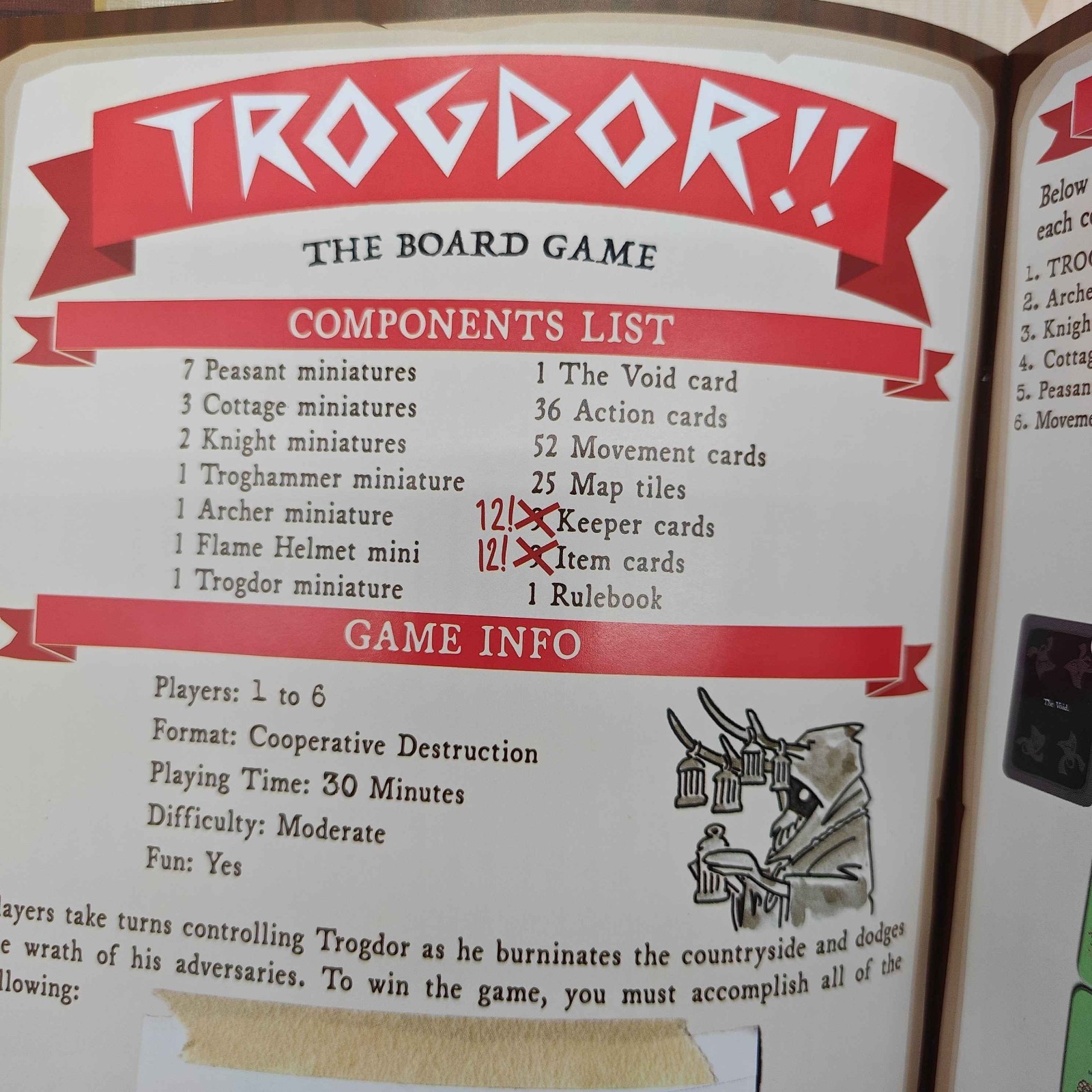 Trogdor!! The Board Game Deluxe Edition Strongbad Boardelectrix Co-op Fantasy