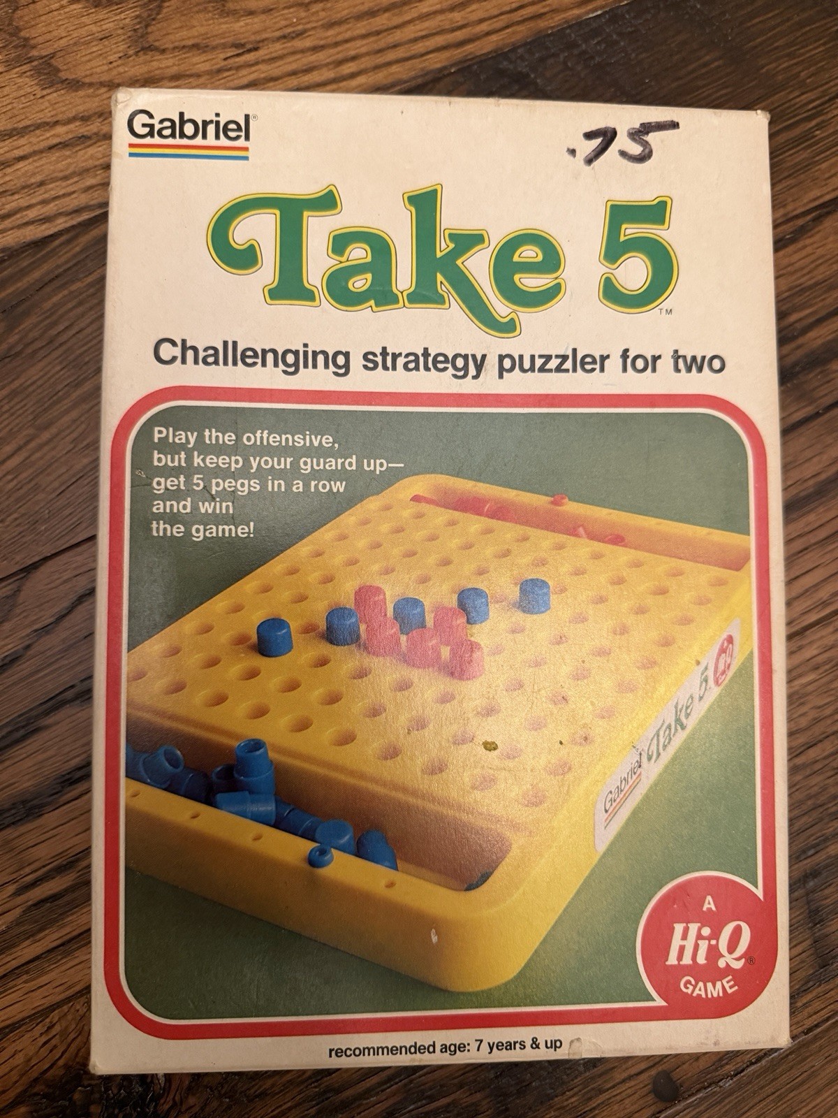 TAKE 5 vintage board game – 1977 – Gabriel No. 77452 – Hi-Q – missing 2 pieces