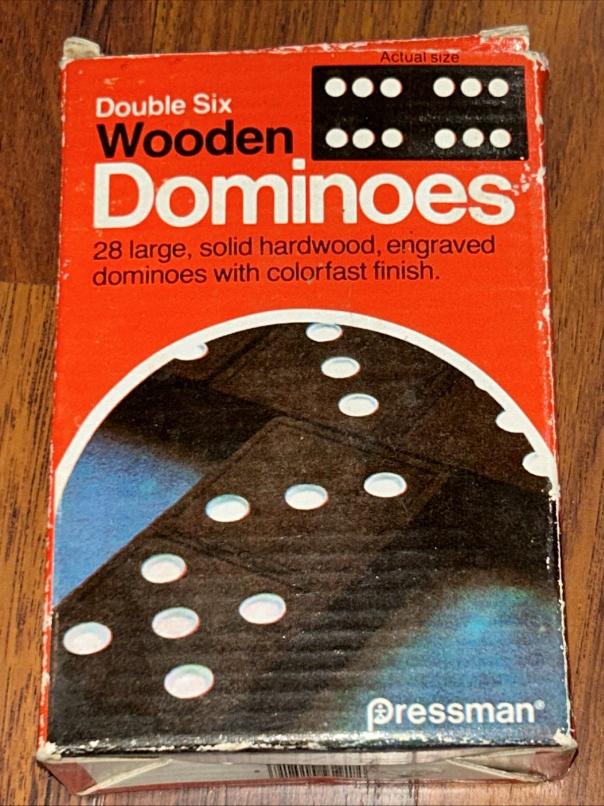 Pressman Double Six Wooden Dominoes 28 Count