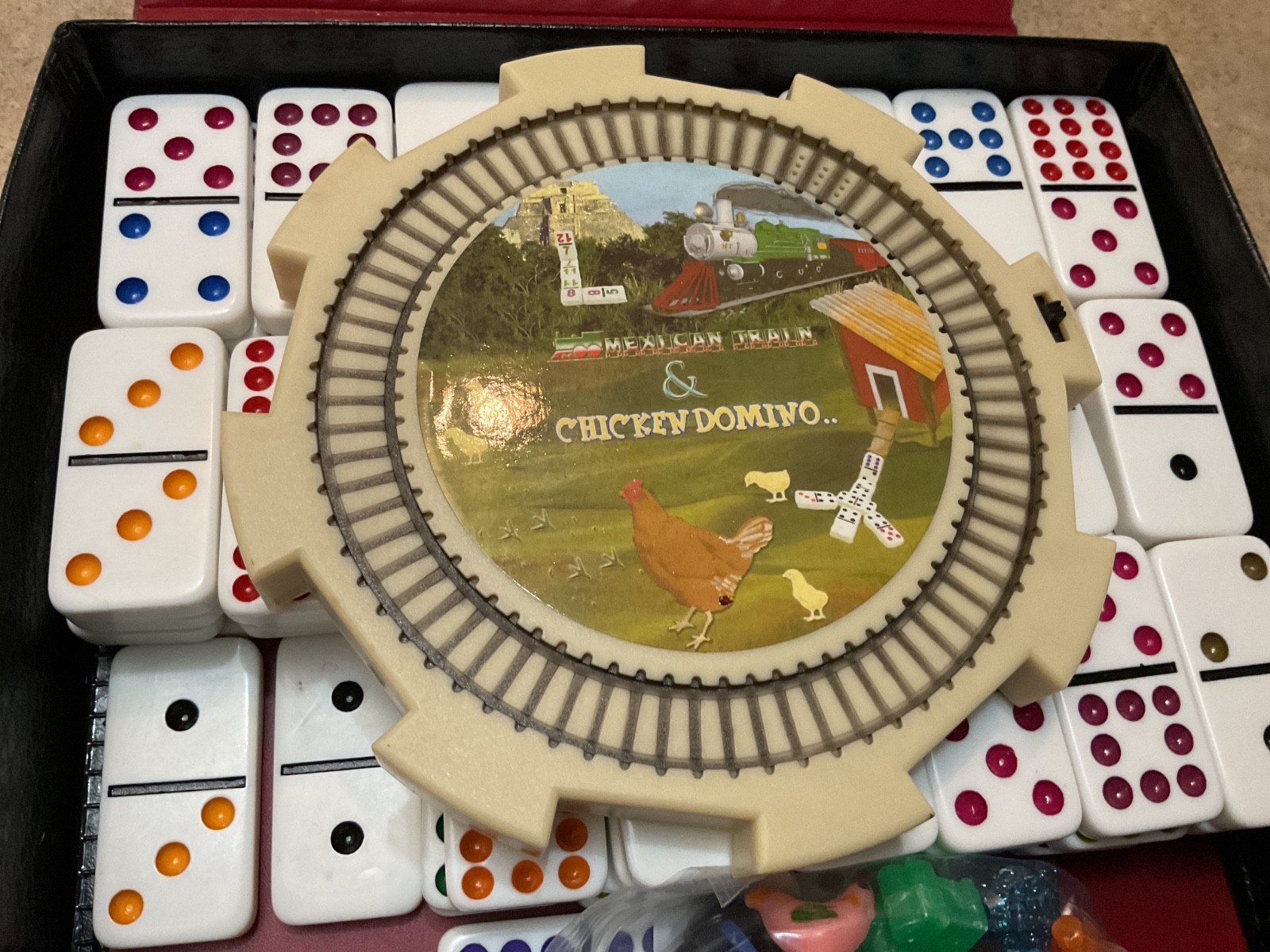 Double Twelve Mexican Train Dominoes Professional Set of 91 With Case – COMPLETE