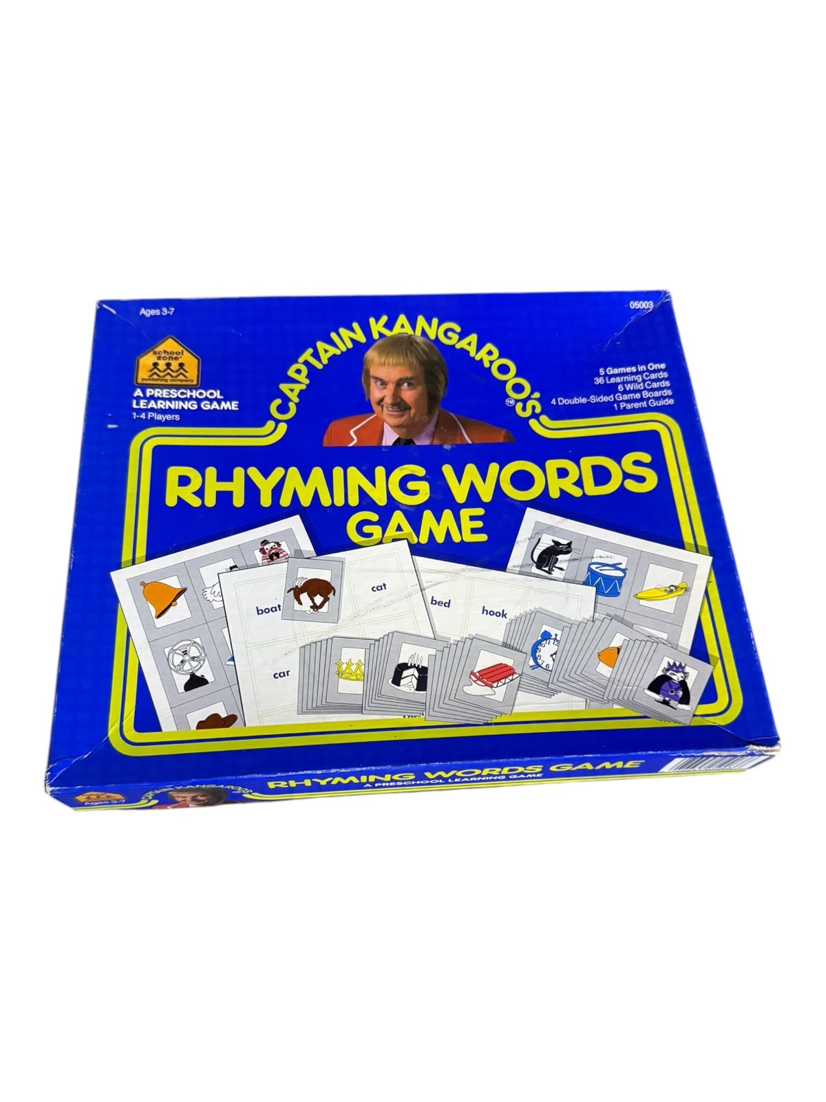 Vintage 1987 Captain Kangaroo 5 in 1 Rhyming Words Game School Zone Preschool 3+