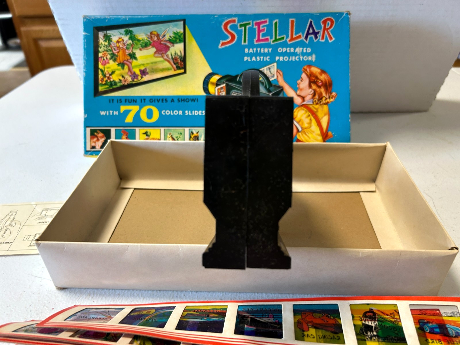 Vintage 1960s Stellar Battery Operated Toy Projector Slides No 8106 Hong Kong