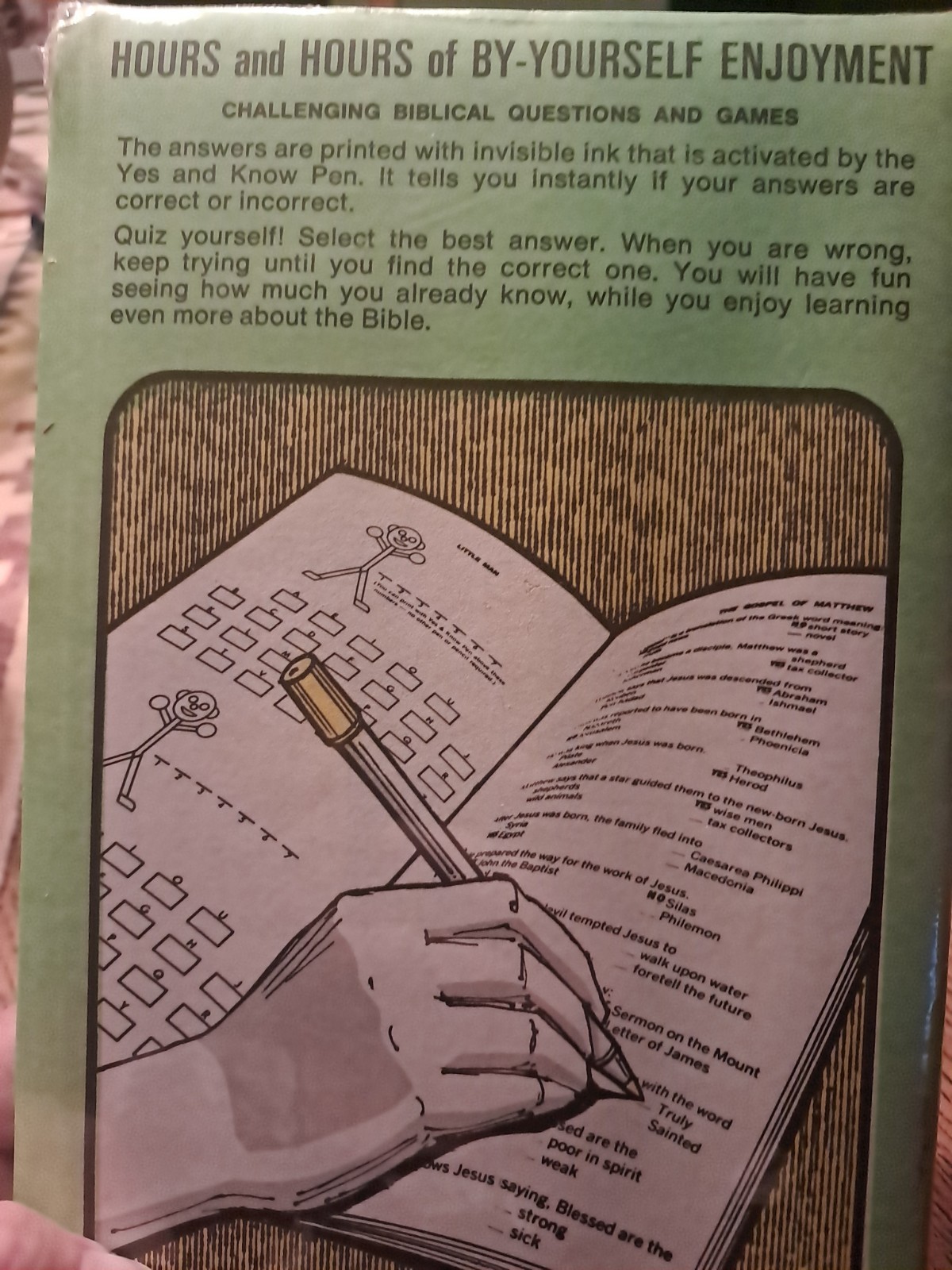 Lee Publications Sealed Yes & Know Bible New Testament Quiz Book Invisible Ink