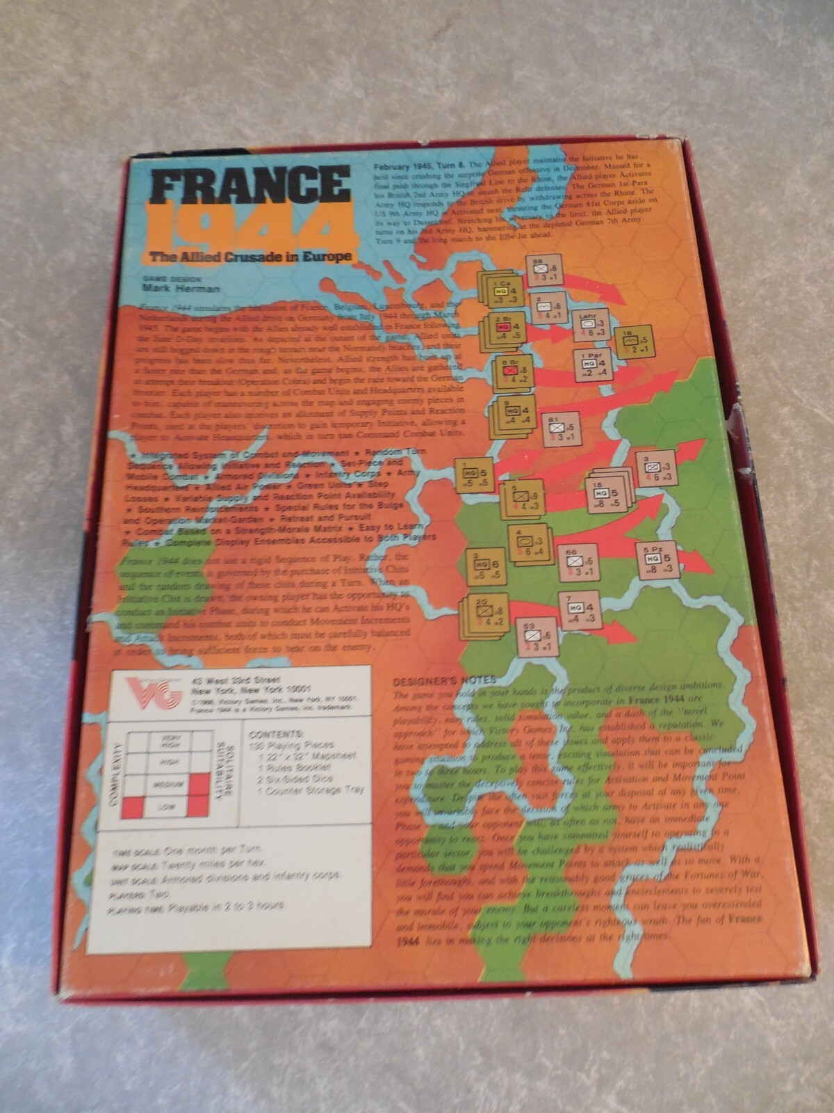 FRANCE 1944: THE ALLIED CRUSADE IN EUROPE, VICTORY GAMES, INC. #30019, 1986 OPEN