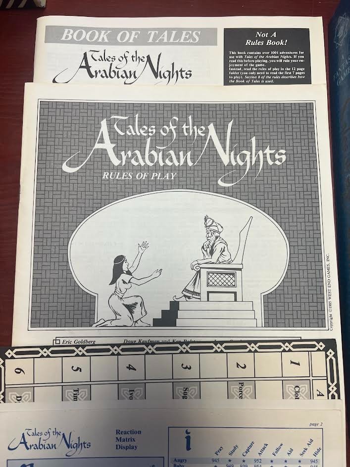 1985 West End Games “Tales of the Arabian Nights” Board Game UNPUNCHED