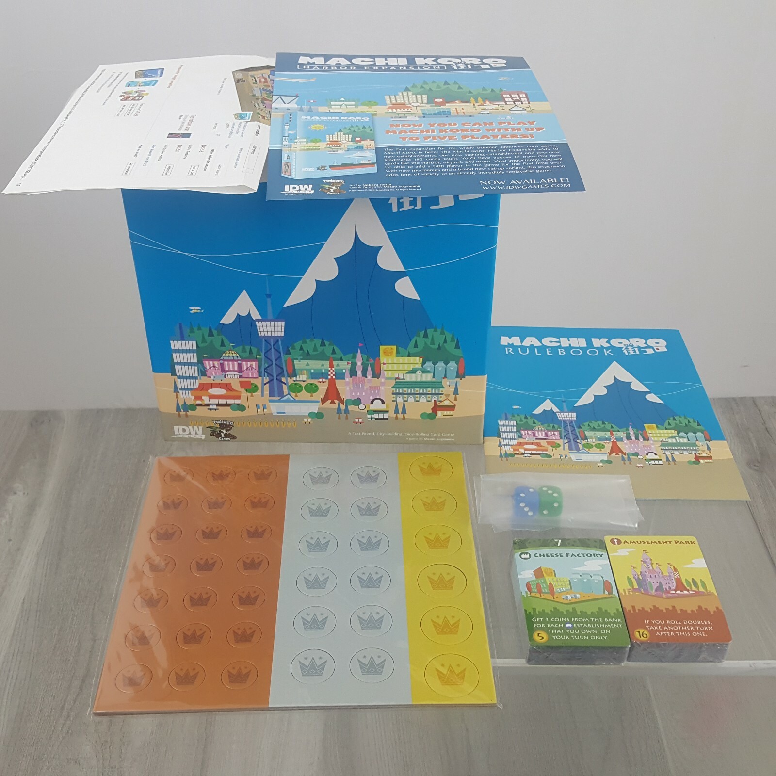 MACHI KORO Japenese Dice Rolling Card Game IDW Game Winner Base Game