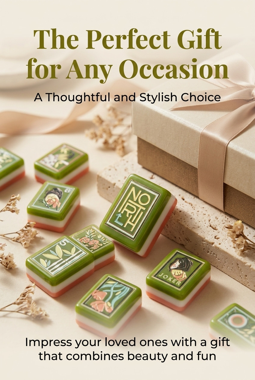 American Mahjong Set 160 Green Floral Acrylic Mahjong Tiles, US Stock