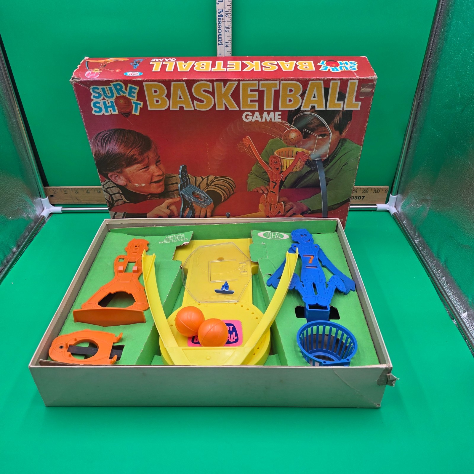 Vintage 1970s Sure Shot Basketball Game by Ideal Complete w Original Box