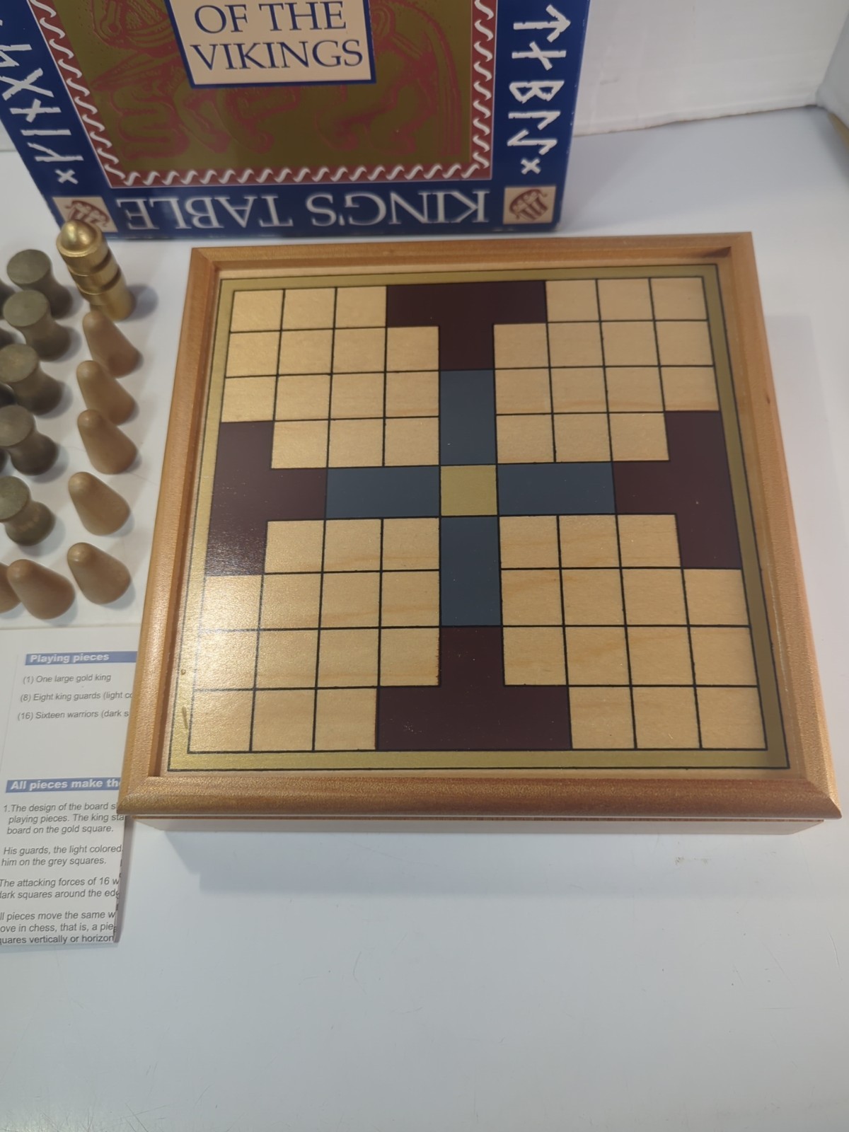 King’s Table The Game of The Vikings Complete In Box w/ Rules Wooden Board Game