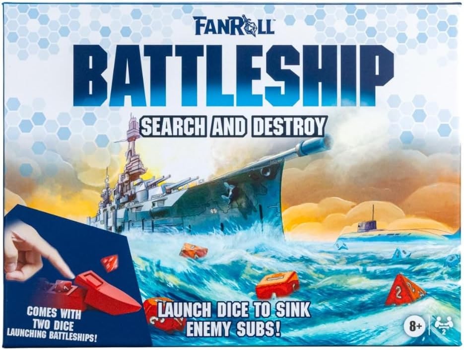 Fanroll Battleship Search and Destroy Board Game, Launch Dice to Sink Enemy Subs
