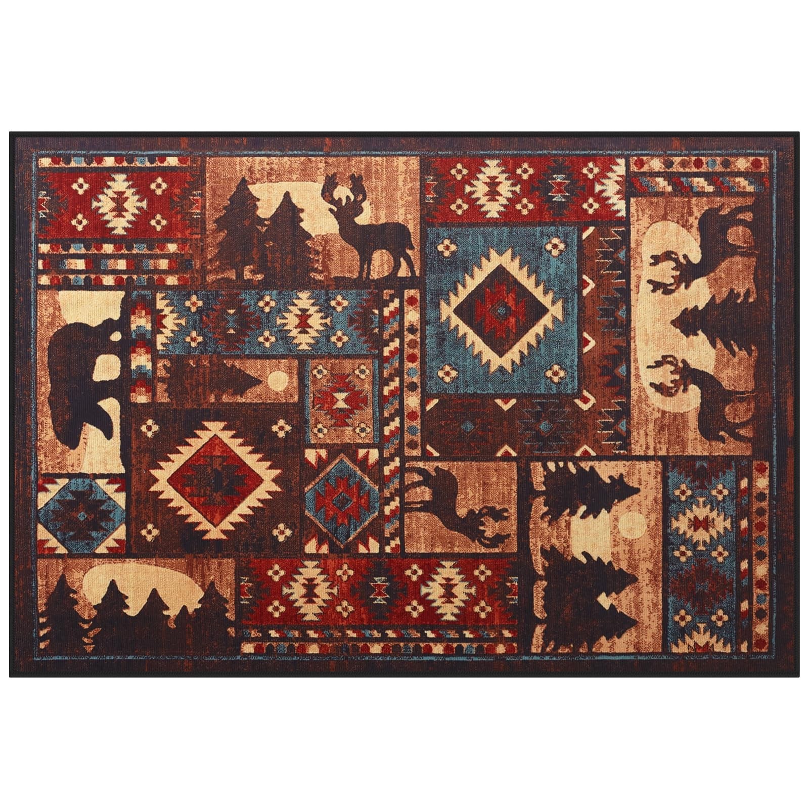 Fireplace Hearth Rug, 24 x 36in Fire Resistant Floor 1’11” x 2’11”, Brown
