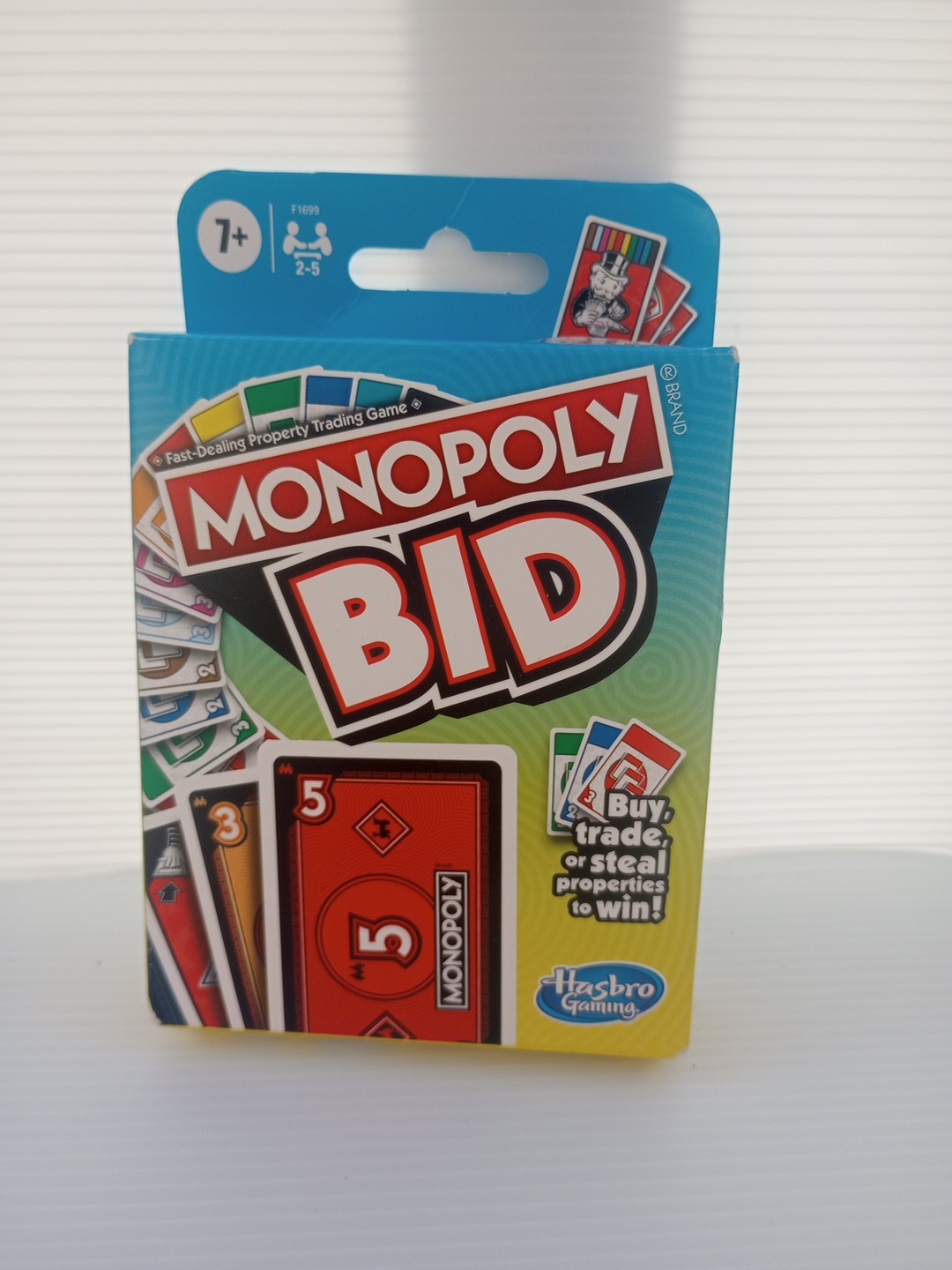 Monopoly Bid Game, Quick-Playing Card Game for 4 Players