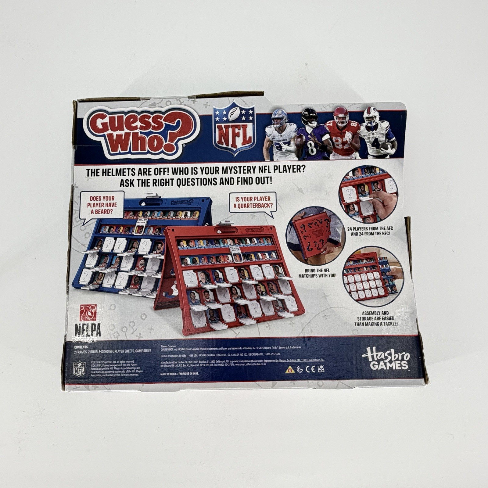 Hasbro Guess Who? NFL Edition Board Game New Complete Family Game Ages 6+