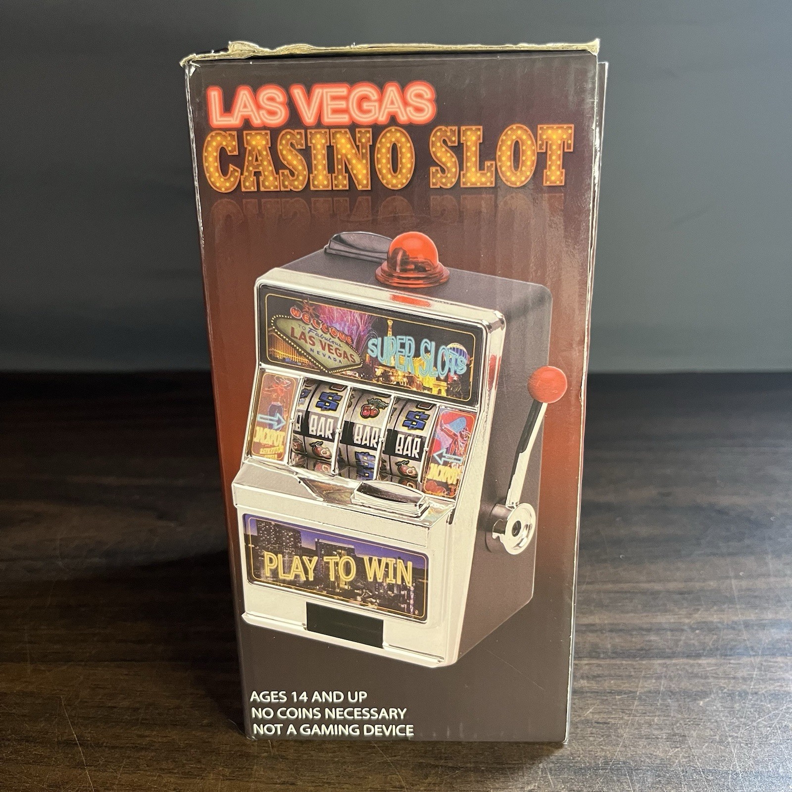 Mini Slot Machine Las Vegas With Winning Light And Sound Coin Bank New Open Box