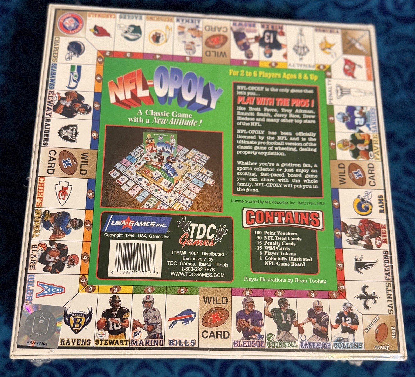 vintage NIB 1994 NFL-OPOLY BOARD GAME Football SEALED officially licensed NEW