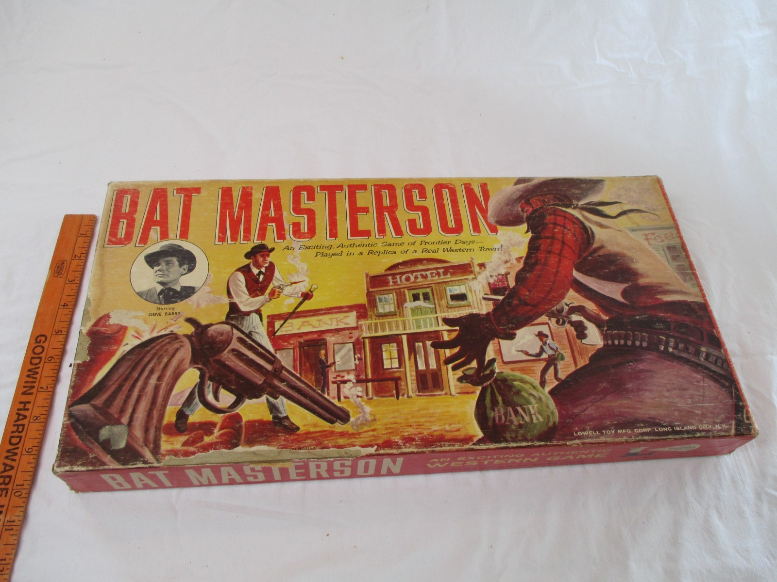 Vtg. BAT MASTERSON WESTERN BOARD GAME BY LOWELL 1958. May be Incomplete.