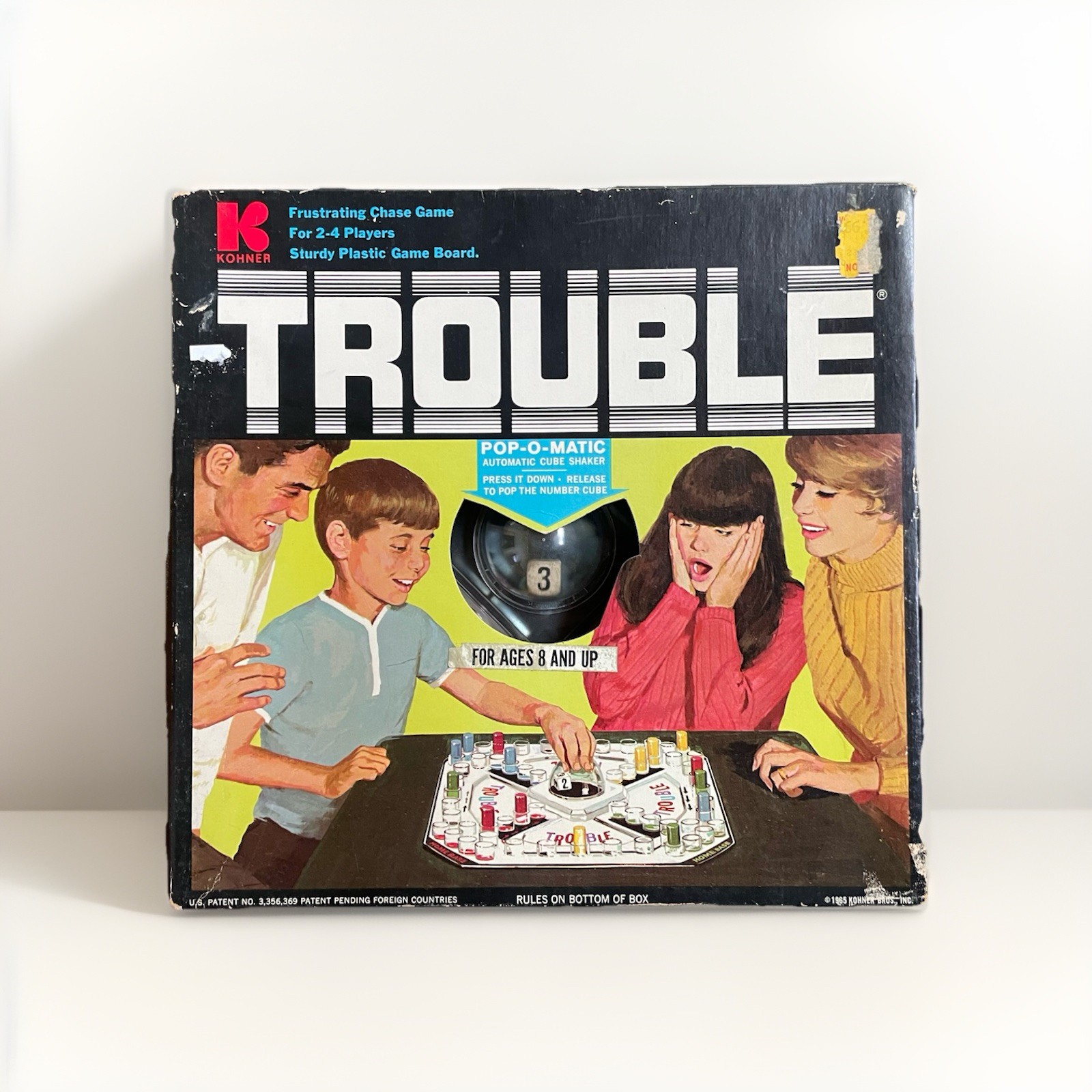 COMPLETE Vintage 1965 Kohner Trouble Pop-O-Matic Board Game Complete w/ Box USA