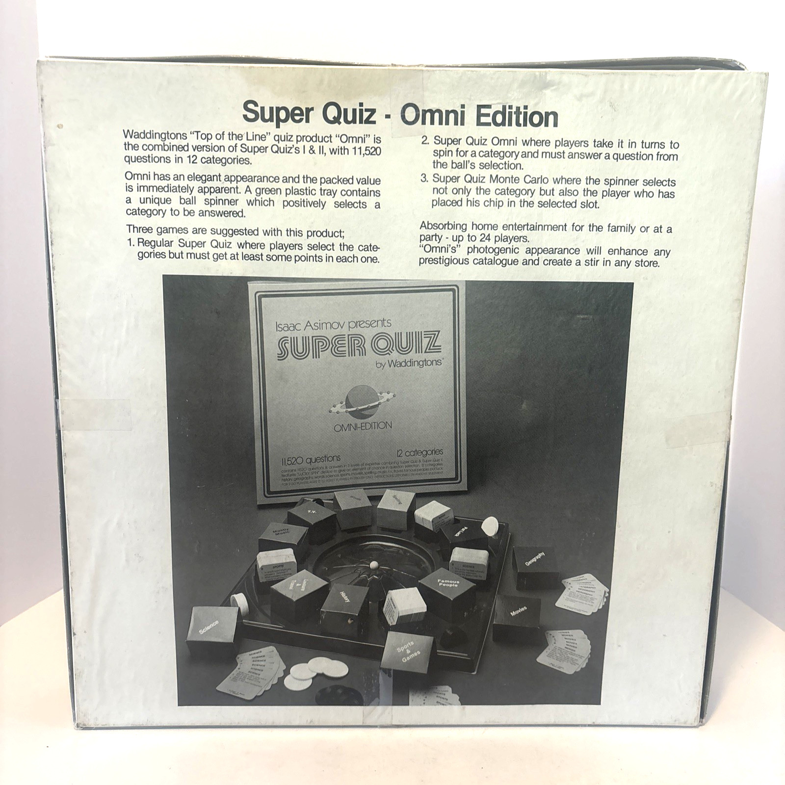 Vintage 80s Super Quiz Board Game Omni Edition 440 Rare Waddingtons COMPLETE