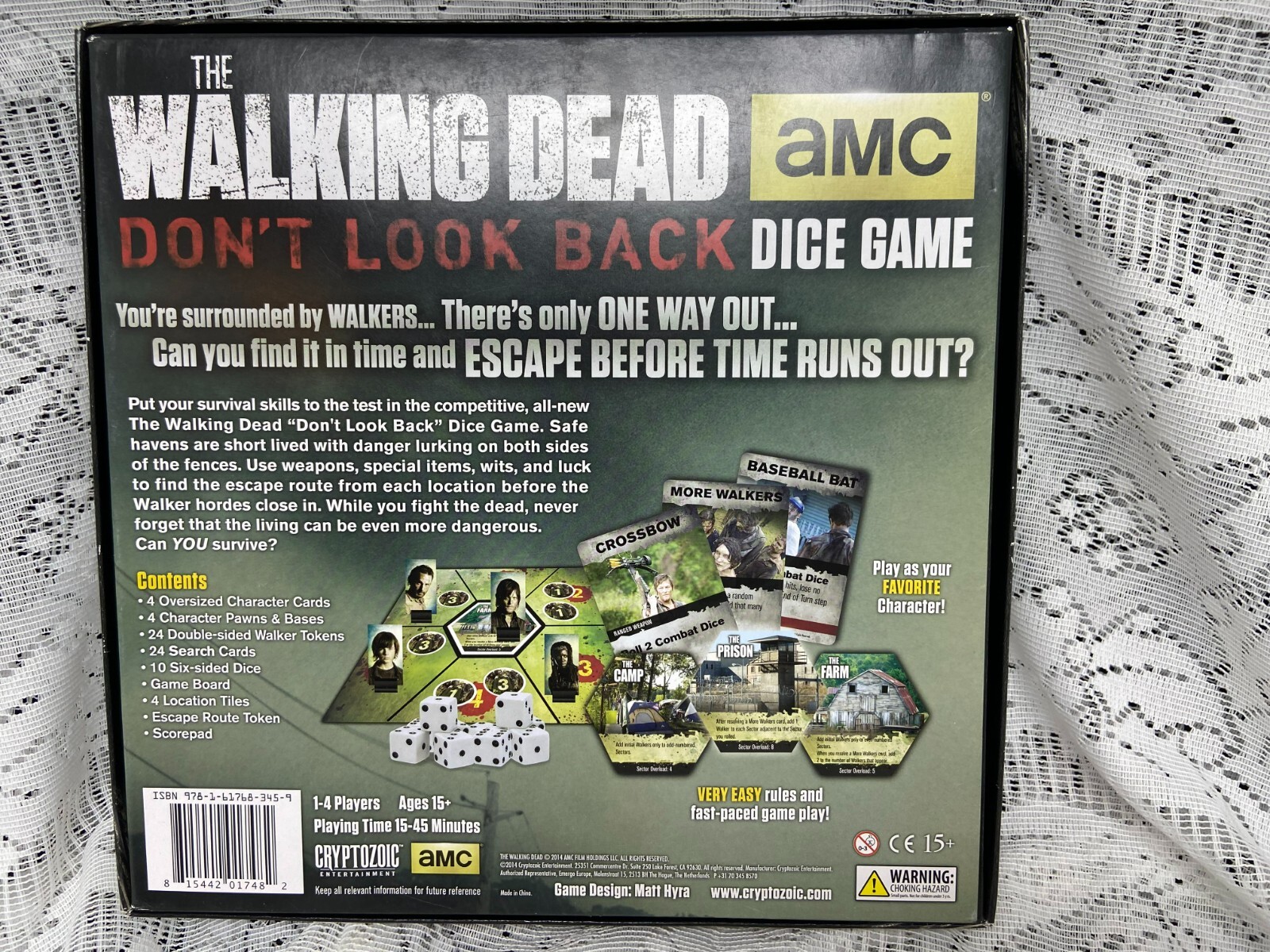 AMC The Walking Dead Don’t Look Back Dice Board Game New Open Box