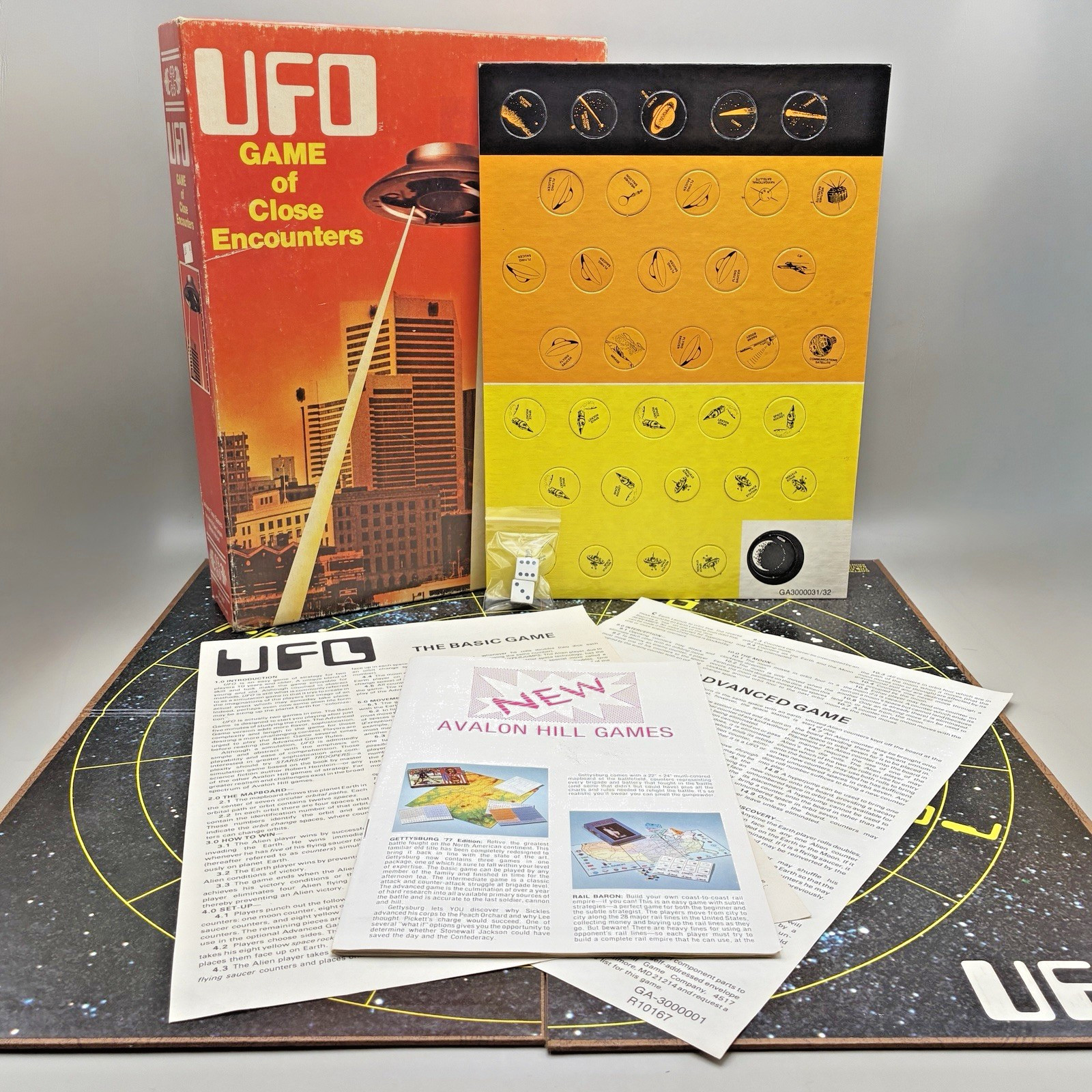 UFO Game of Close Encounters Board Game – 1978 Avalon Hill – Complete, Unpunched