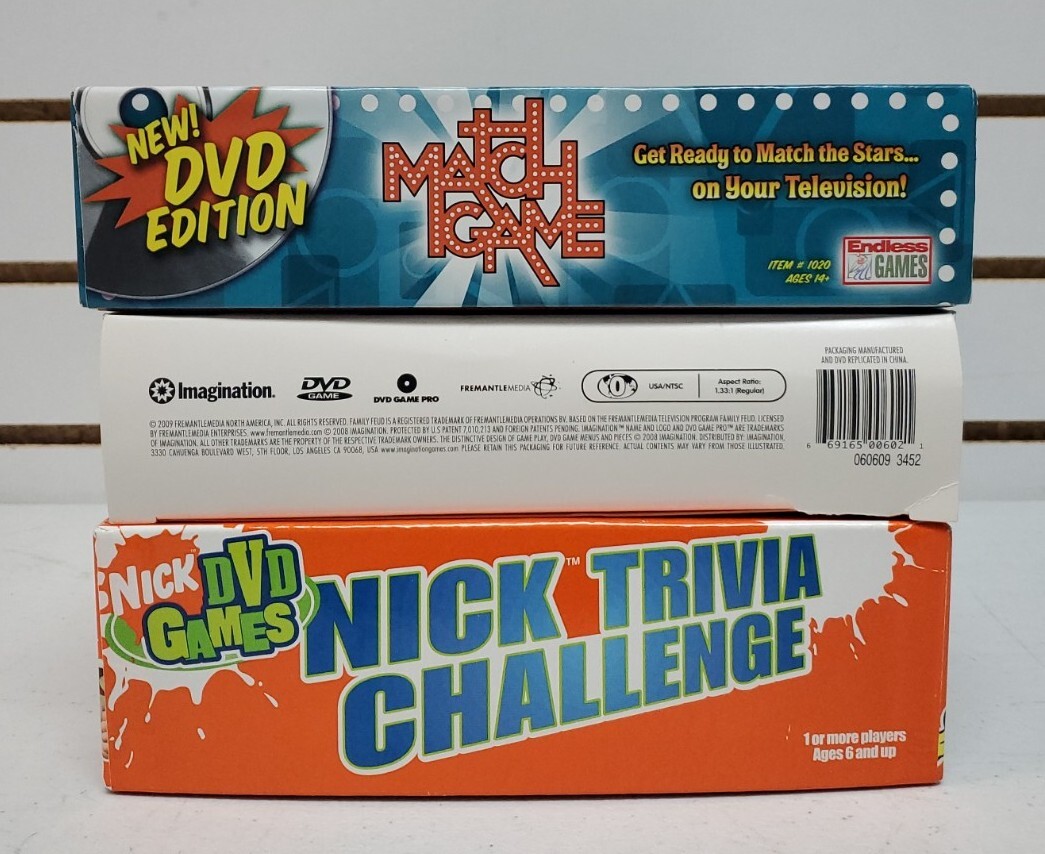 Lot Of 3 DVD Edition Games: The Match Game, Family Feud, & Nick Trivia Challenge