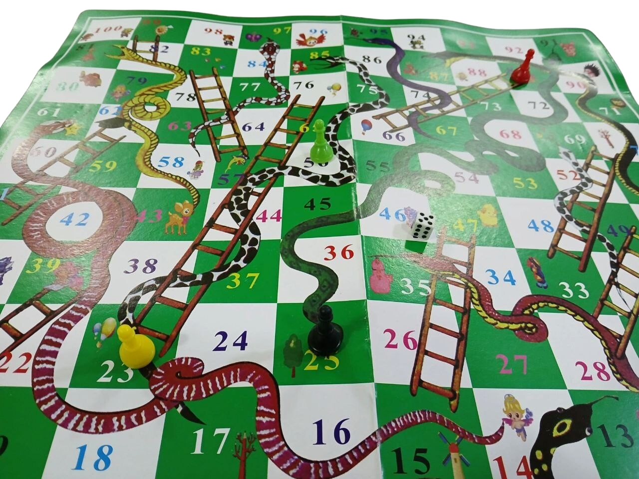 Snakes & Ladders Board Game (34 cm × 34 cm) | Classic Family & Kids Game | Fun