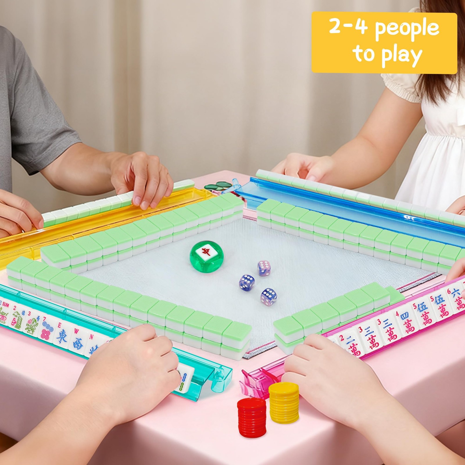 Jolitac American Mahjong Tile Set with 166 Tiles, 1.2-Inch Tiles & Accessorie…