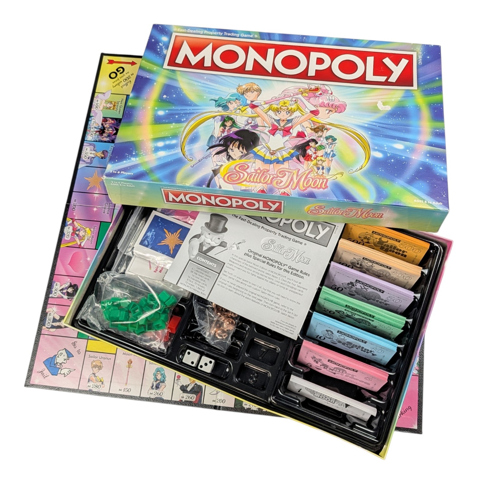 Monopoly Sailor Moon Edition Board Game 100% COMPLETE 2018 Hasbro Anime