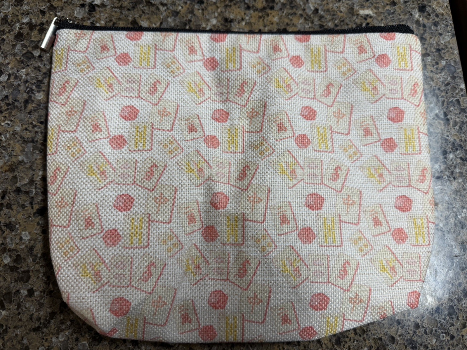 8 Pink Mahjong Tile Makeup Bag, Gifts for Mahjong Lover Cosmetic Bags