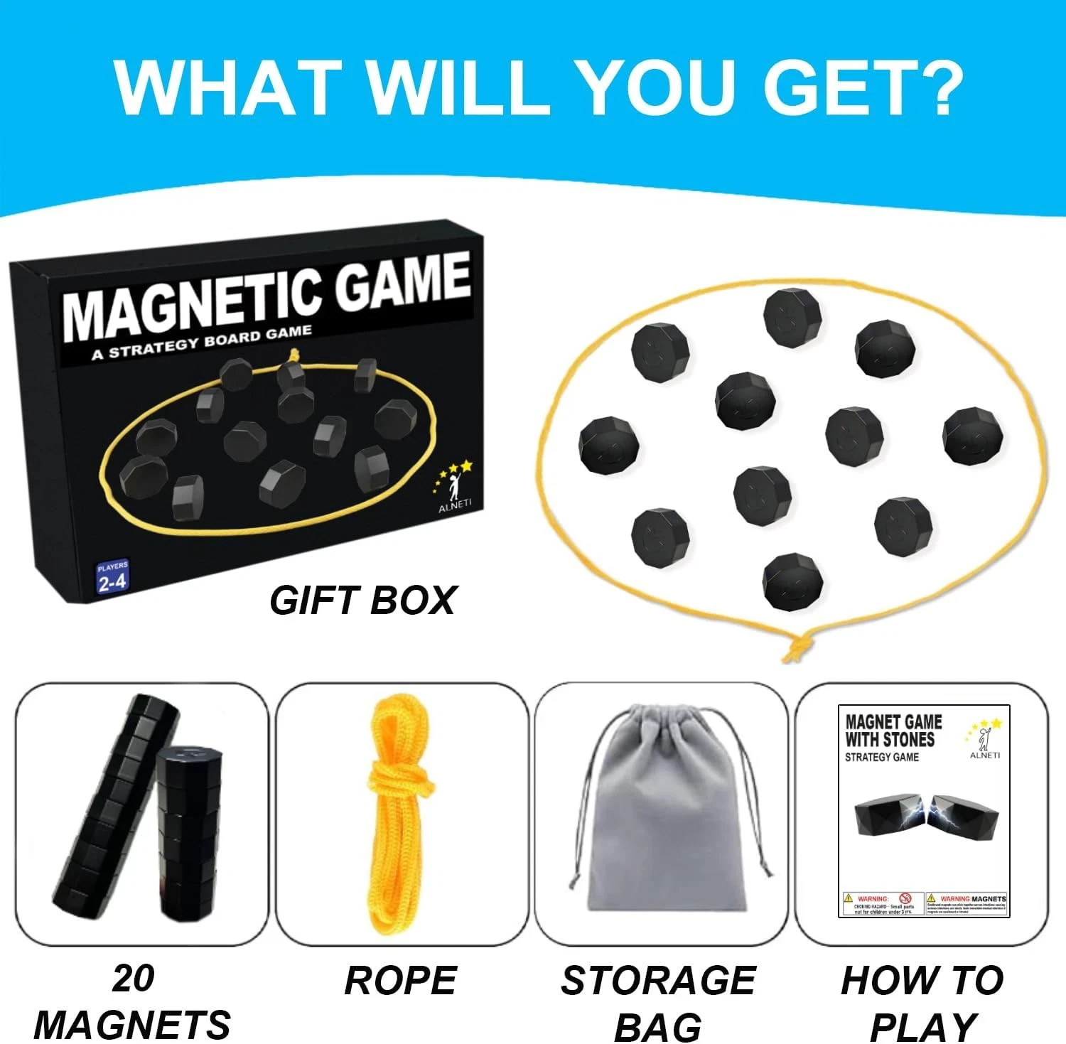 Magnet Game with String for Family Game Night & Travel & Camping – Magnetic C…