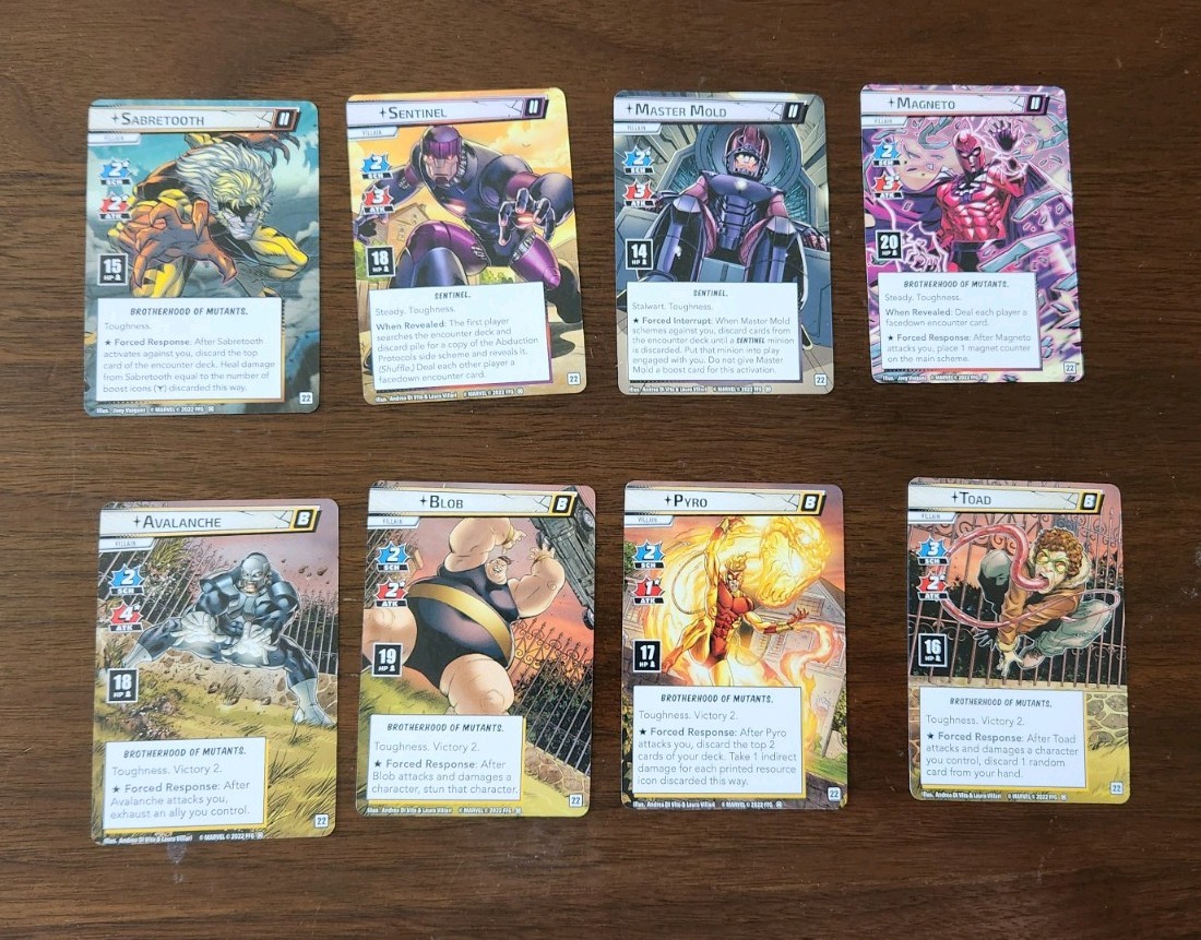 Marvel Champions Mutant Genesis X-Men Villain Promo Cards