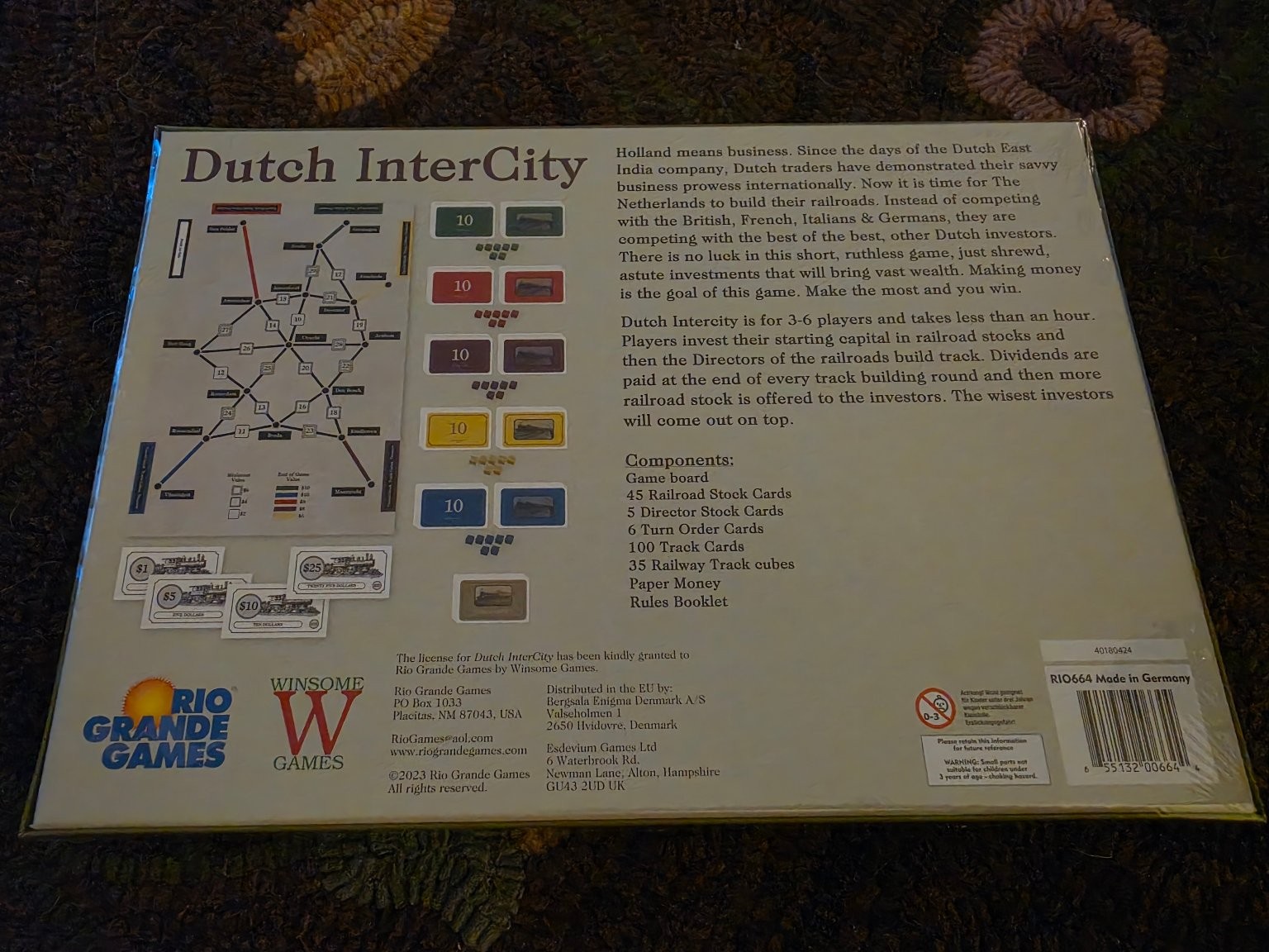 Dutch InterCity Rio Grande Games Board Game 3-6 Players Strategy 2023