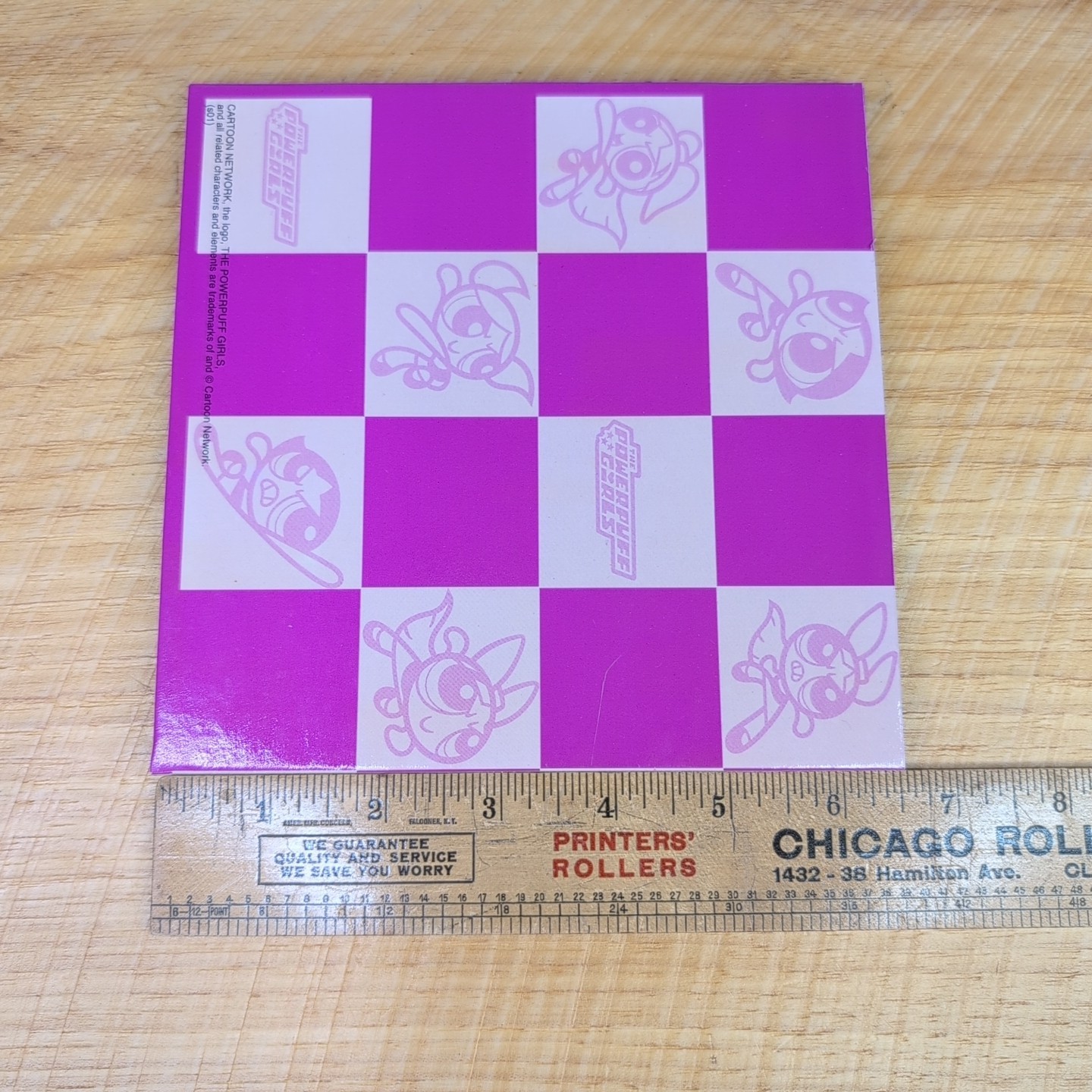 Vtg Powerpuff Girls Folding Checkers Board & Pieces Complete (from popcorn tin)