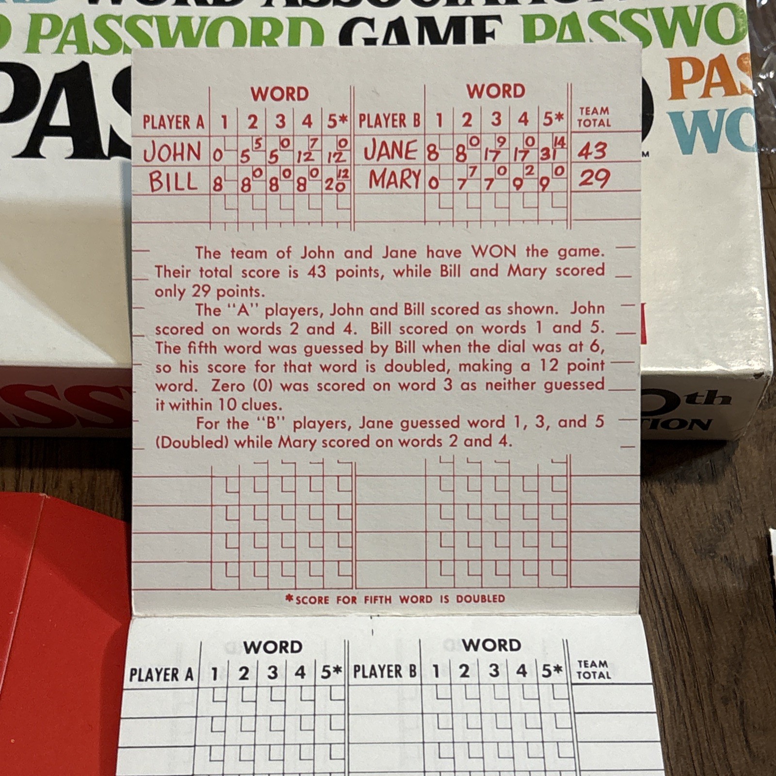 Password 20th Edition Vintage 1978 Game 100% Complete Excellent Condition