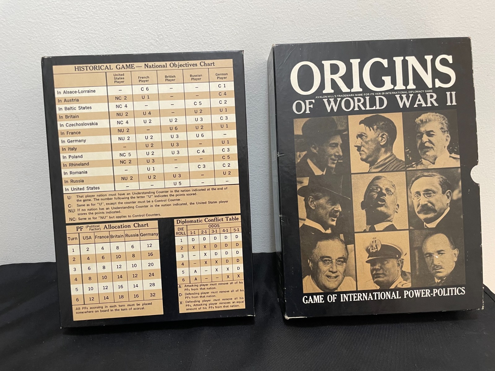 Origins of World War II Avalon Hill 1971 Bookcase Game Vintage Near Complete