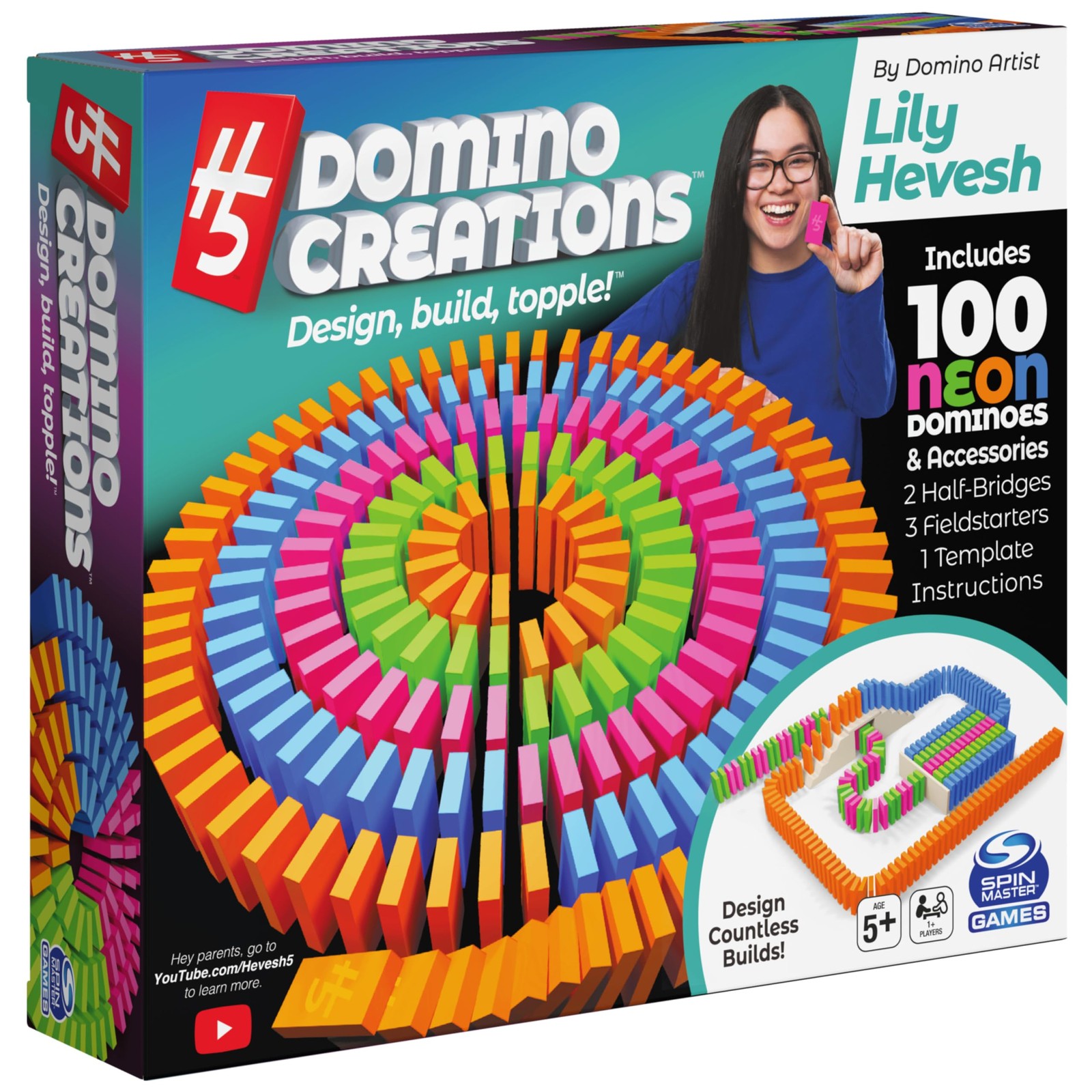 Spin Master Games, Lily Hevesh H5 Domino Creations 100-Piece One Size, Neon