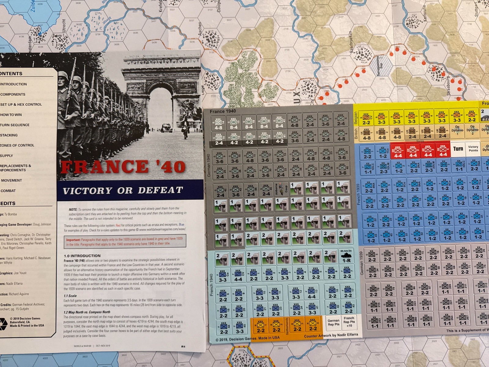 World at War #68 France 1940 War Game Unpunched