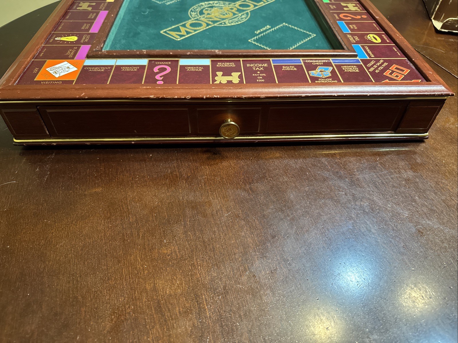 Monopoly Collector’s Edition Franklin Mint Wood Game Board w/ Standard Pieces